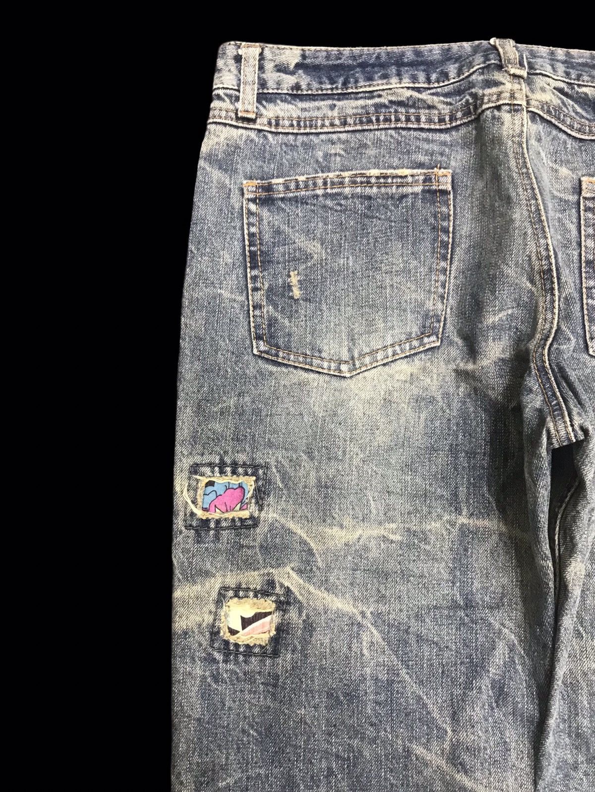 Designer 💥DENIM ART💥PLAYCHESS Rare Distressed Boro Style Denim F177 Size US 31 - 12 Thumbnail