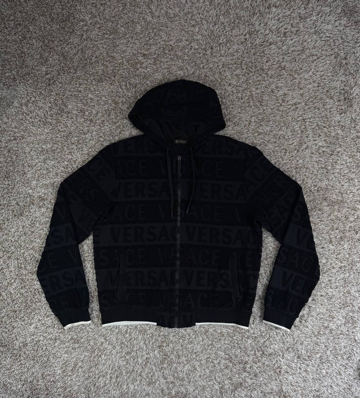 Versace Versace Velour Over Print Logo Track Jacket Men's Size 7 Size US XL / EU 56 / 4 - 1 Thumbnail