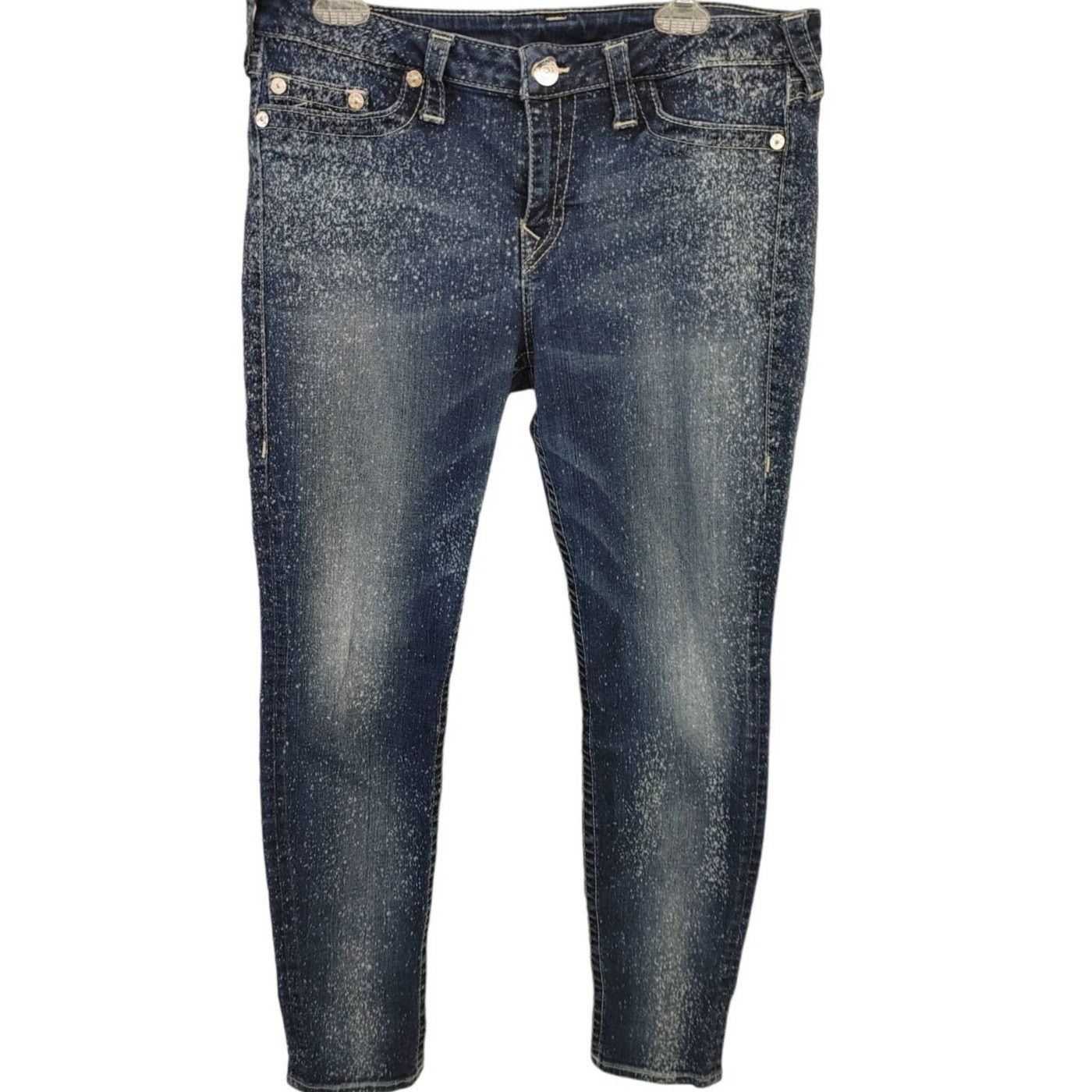 True Religion True Religion Womens Skinny Jeans Bleach Splattered Sz 33 Size 33" - 1 Thumbnail