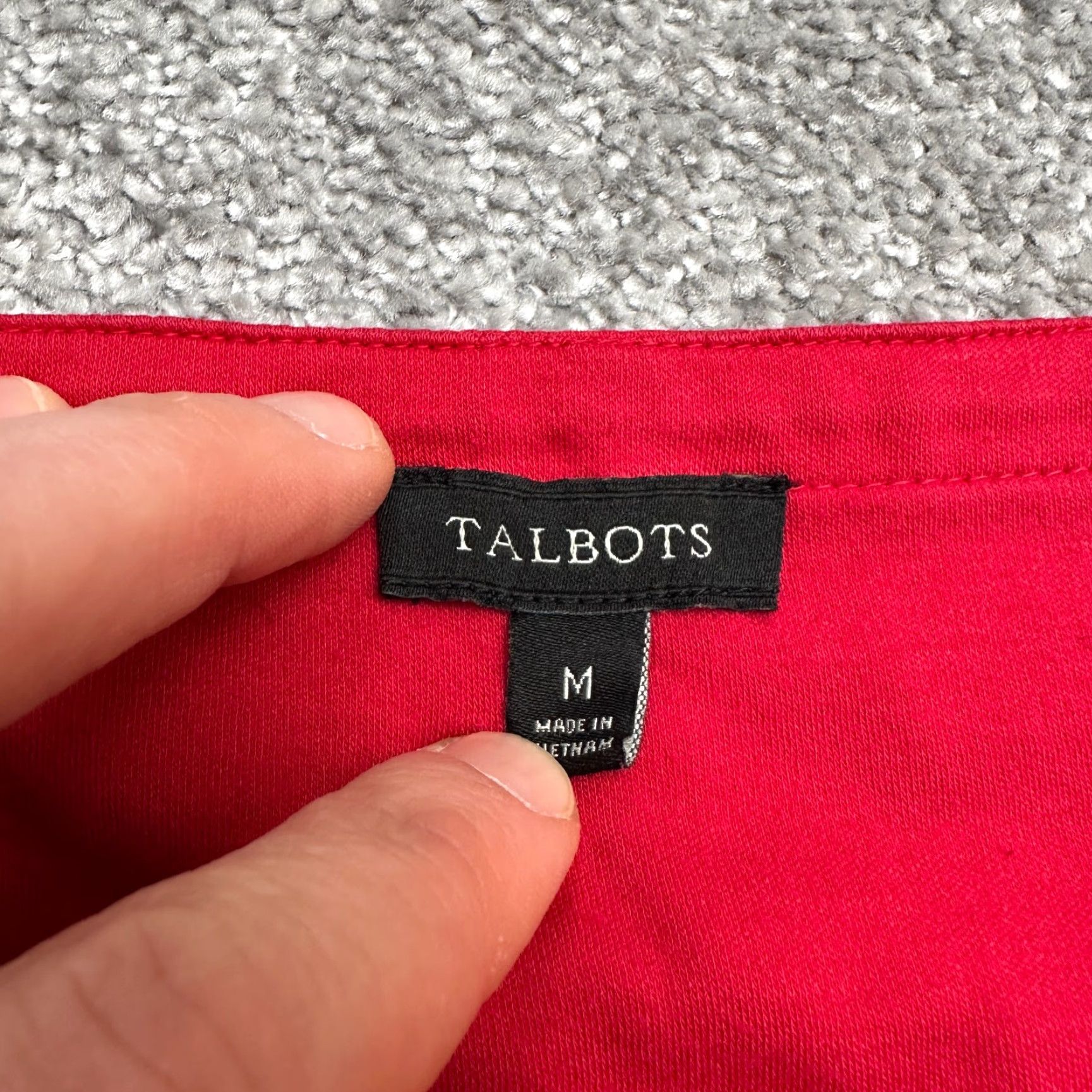 Talbots Talbots Tunic Blouse Womens Medium Red Cotton Modal Knit V-Neck Long Sleeve Casual Size M / US 6-8 / IT 42-44 - 7 Thumbnail