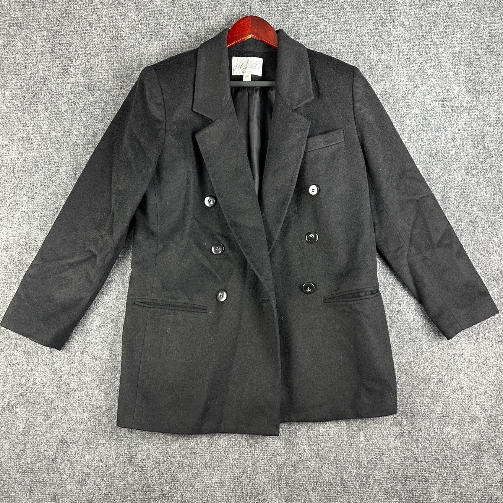 Lord & Taylor Lord & Taylor Jacket Blazer Womens 8P Petite Black Wool Cashmere Lined Pockets Vintage No Size M / US 6-8 / IT 42-44 - 2 Thumbnail