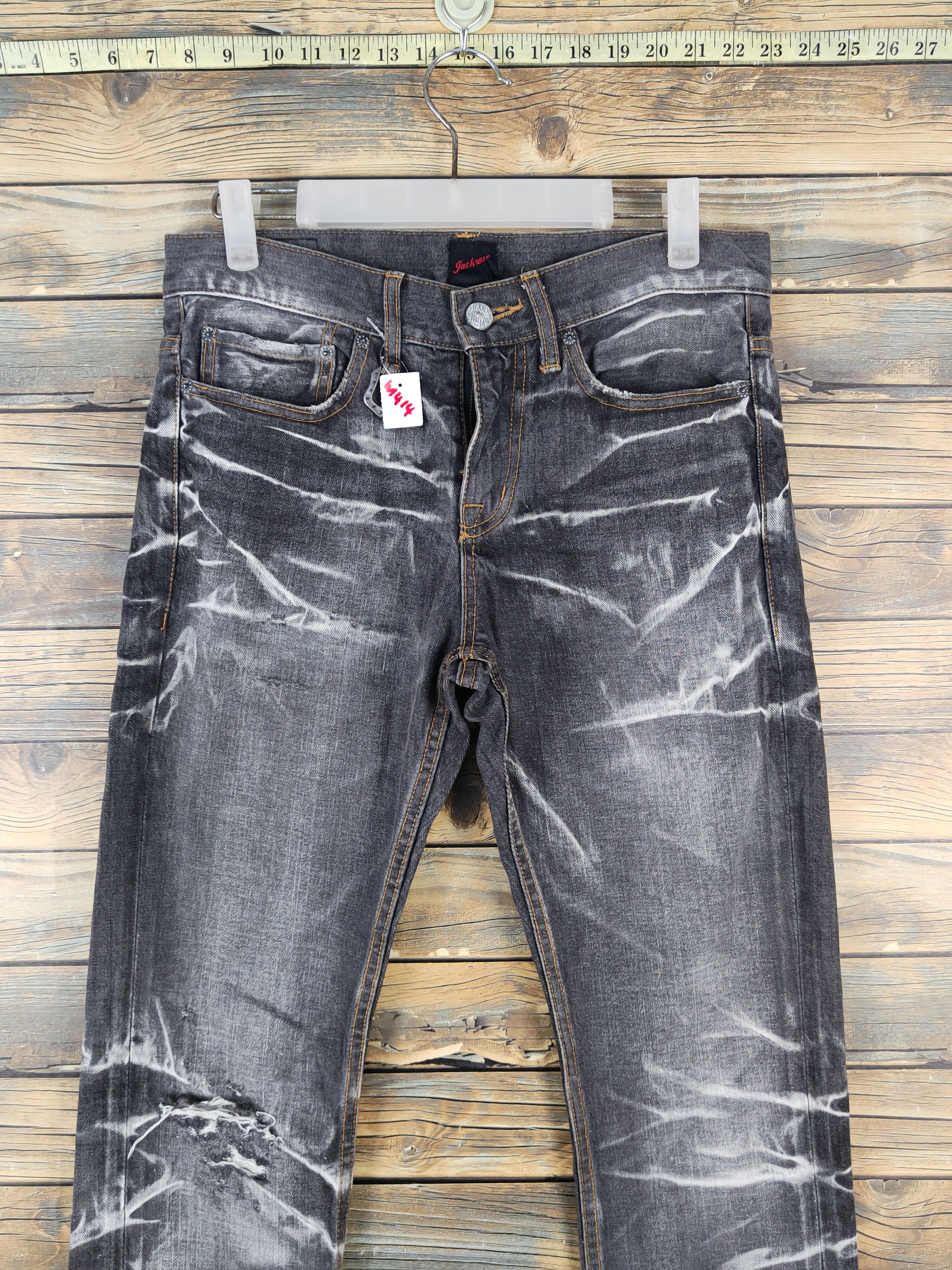 JACKROSE Jack Rose Black faded Distressed Ripped Jeans #W1414 Size US 30 / EU 46 - 2 Thumbnail