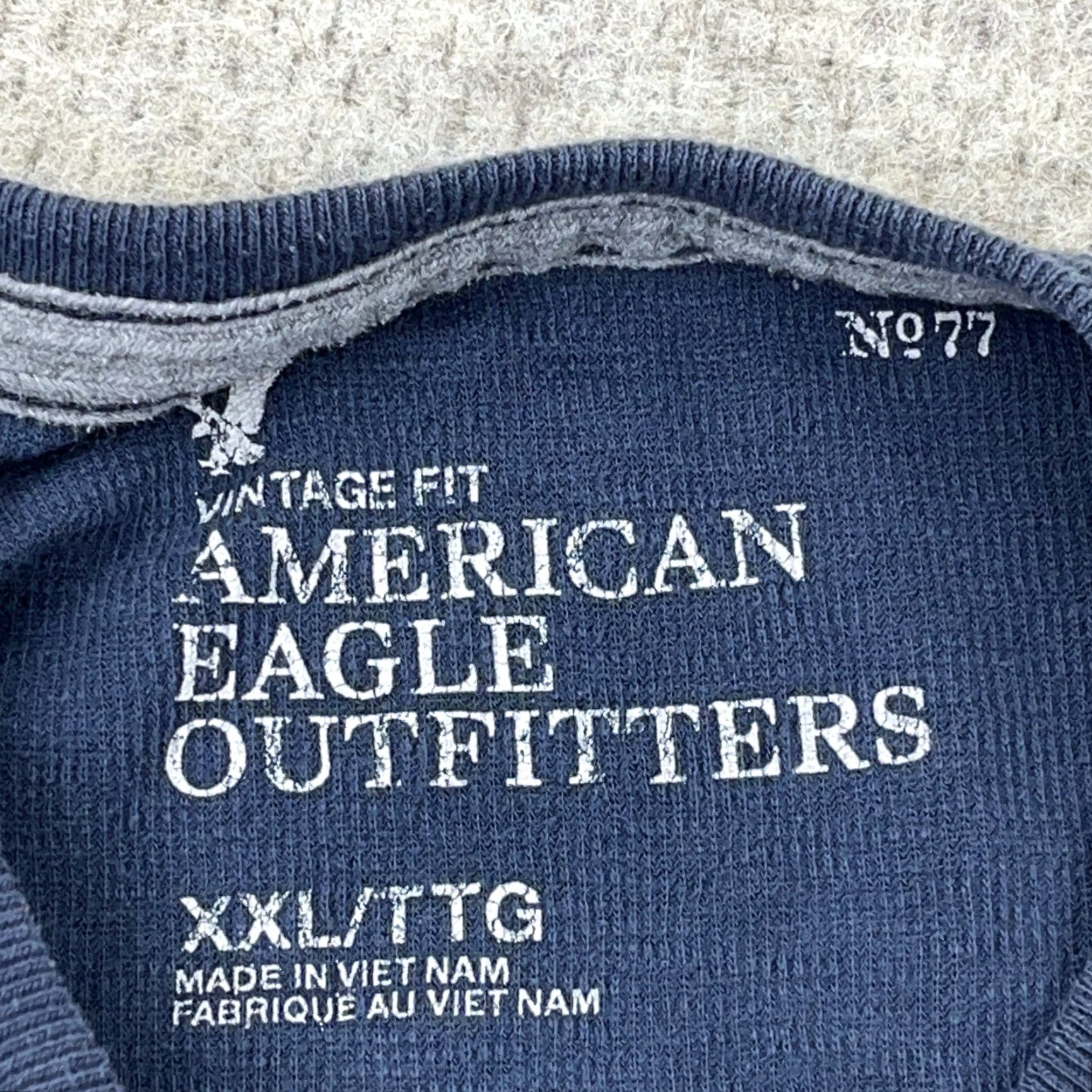 American Eagle Outfitters VINTAGE American Eagle Shirt 2XL Blue Thermal Waffle Knit Big Logo Men Size US XXL / EU 58 / 5 - 3 Thumbnail