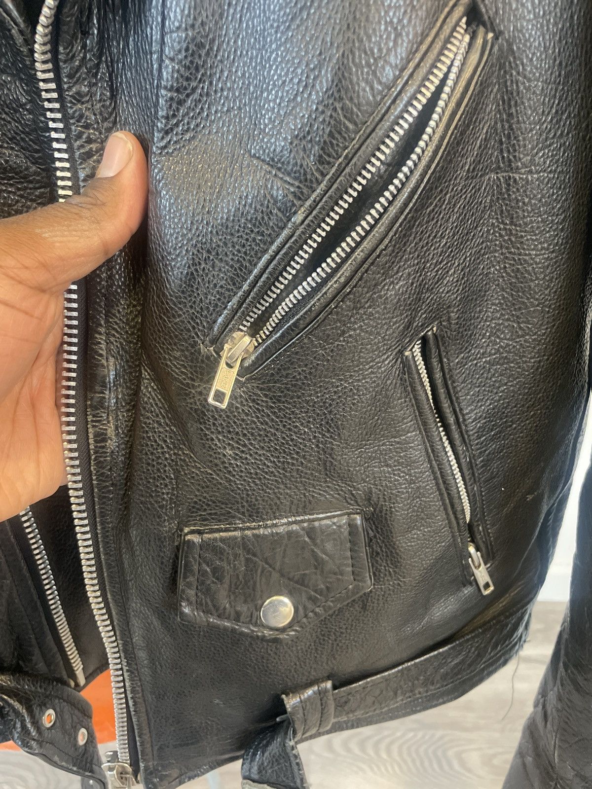 Vintage Vintage Leather Biker Jacket Size US XL / EU 56 / 4 - 4 Thumbnail
