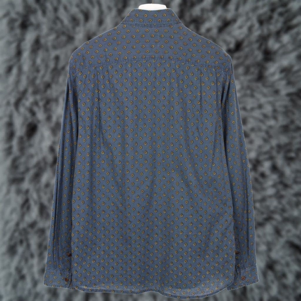 Vintage Woolrich Shirt Men's US LARGE Pocket Spread Collar Button Up Patterned Blue Size US L / EU 52-54 / 3 - 1 Thumbnail