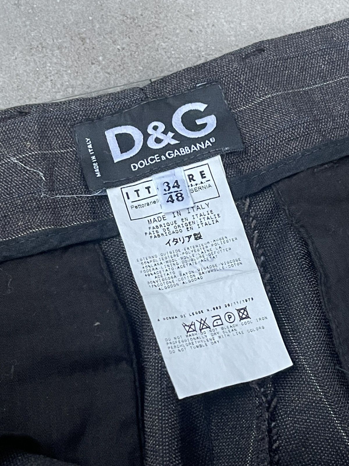 Dolce & Gabbana Dolce & Gabbana Wool Stripped Grey Brown Causal Pants Size US 32 / EU 48 - 15 Thumbnail