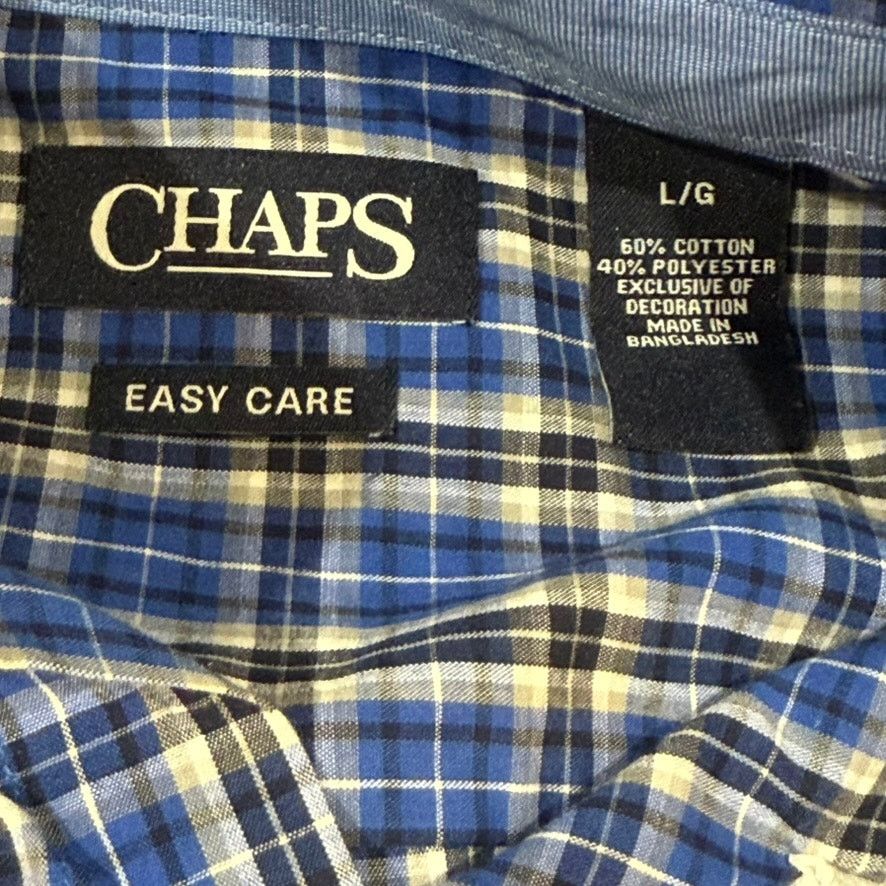 Chaps Chaps Men's Blue Plaid Long Sleeve Button-Down Shirt Size US L / EU 52-54 / 3 - 4 Thumbnail