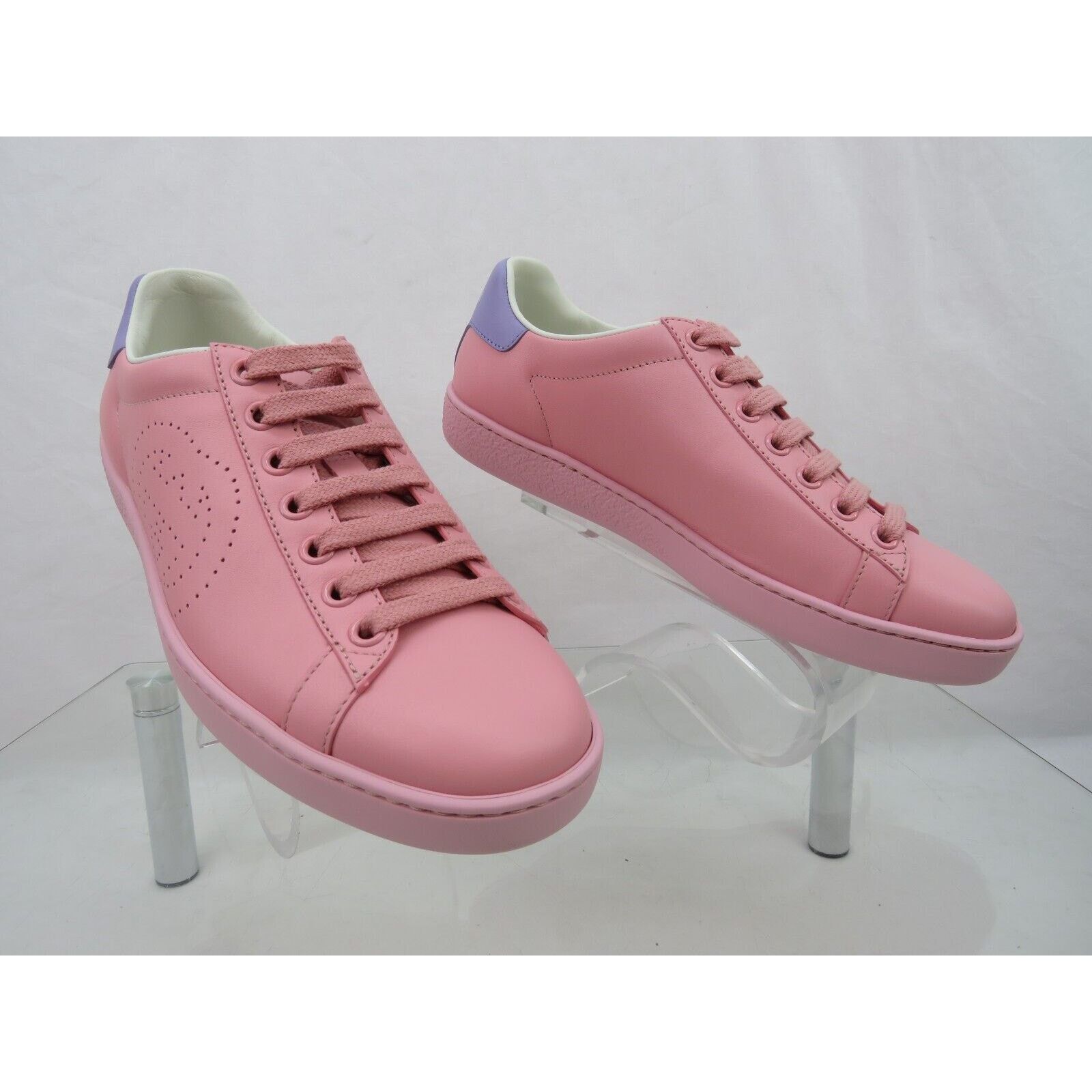 Gucci GUCCI 598527 ACE GG LEATHER PINK BLUE LOGOSNEAKERS 35 5 $780 Size US 5 / IT 35 - 10 Thumbnail