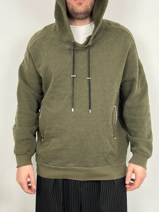 Balmain AW2017 Balmain Khaki Green Relaxed Hoodie Size US XL / EU 56 / 4 - 2 Thumbnail