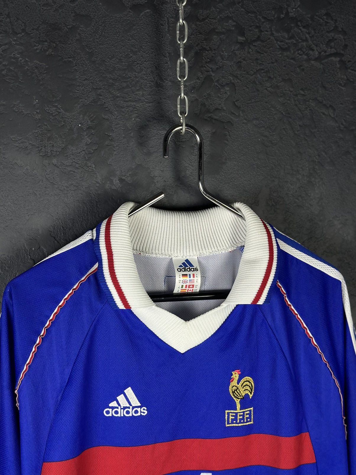 Adidas × Vintage Rare DUGARRY 21 France Football Shirt 1998/00 Size US XL / EU 56 / 4 - 3 Thumbnail