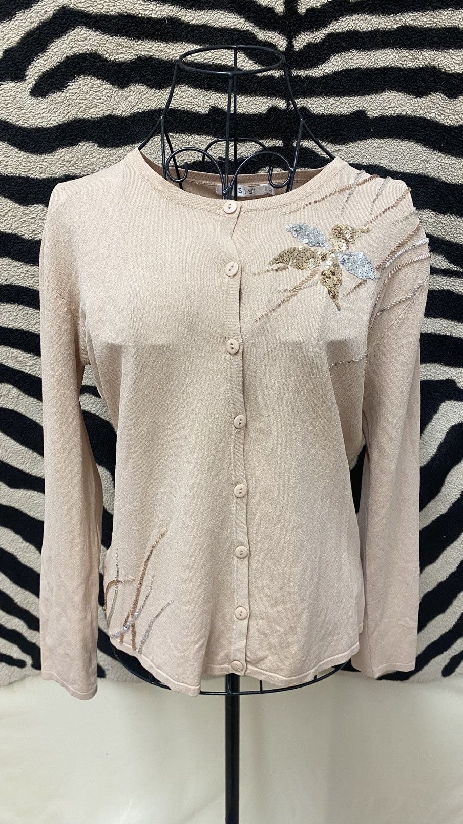 Vintage Beige autumn cardigan Size L / US 10 / IT 46 - 3 Thumbnail