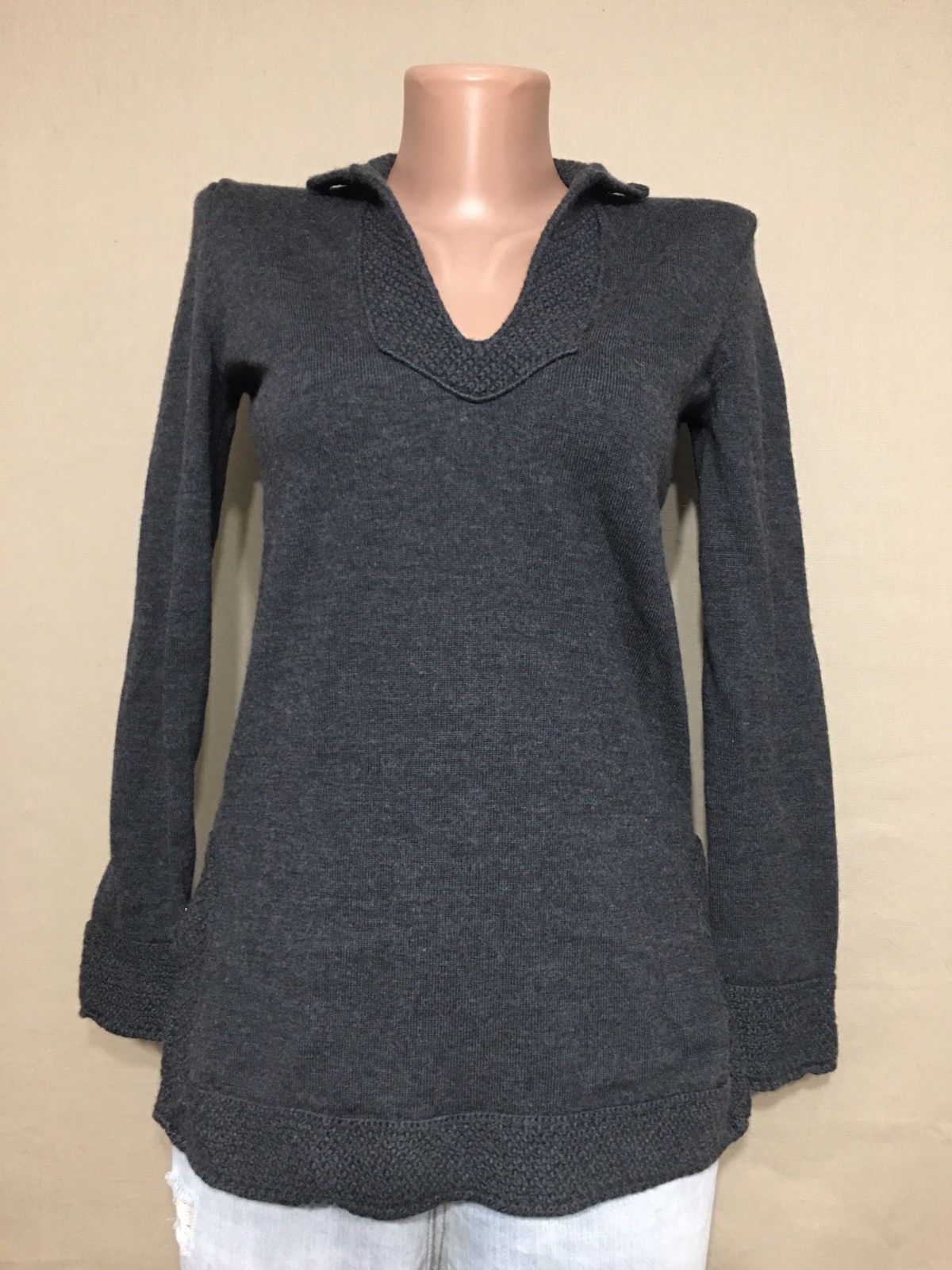 Tory Burch Tory Burch Grey Merino Wool Sweater Size XS Size XS / US 0-2 / IT 36-38 - 1 Thumbnail