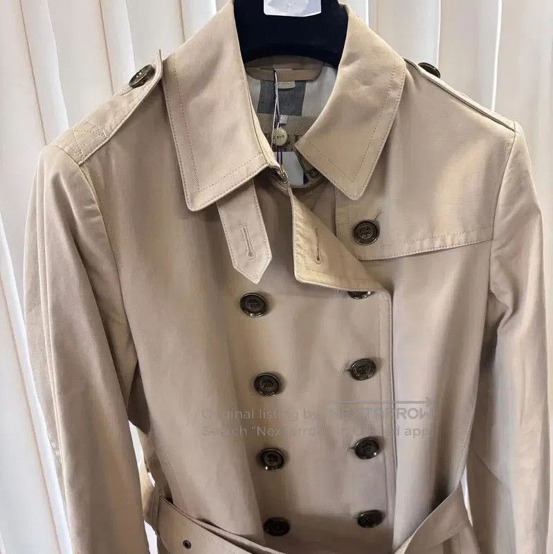 Burberry Burberry Women's Khaki Cotton Trench Coat. Size L / US 10 / IT 46 - 2 Thumbnail