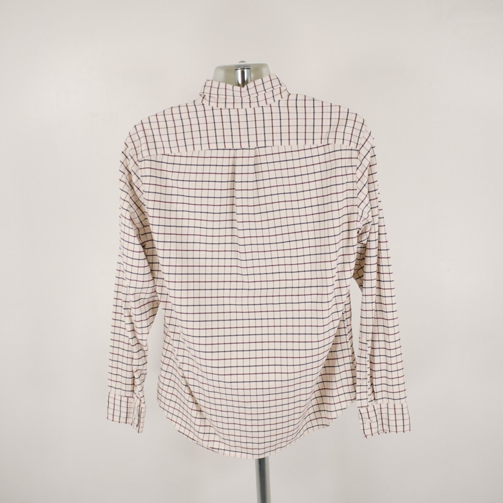 J.Crew J. Crew Flex Oxford Flannel Cotton Slim Cream Blue Red Check Size US L / EU 52-54 / 3 - 6 Thumbnail