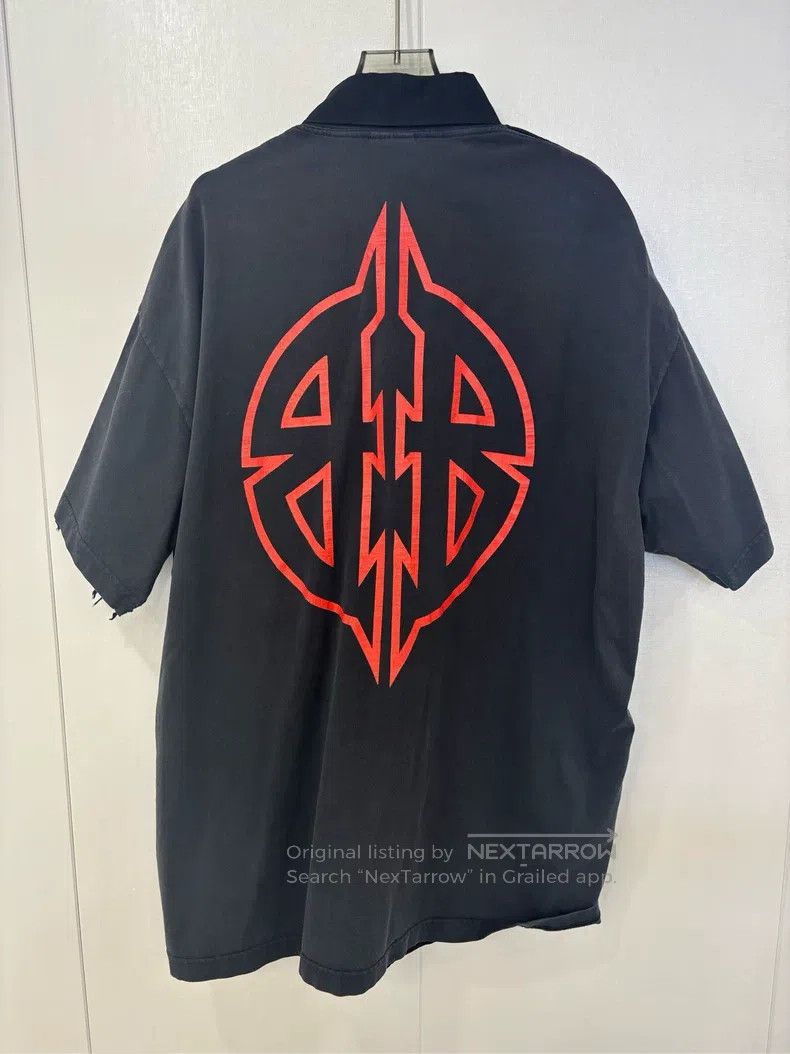 Balenciaga Balenciaga Double B Totem Patchwork Short Sleeve Shirt Size US M / EU 48-50 / 2 - 2 Thumbnail