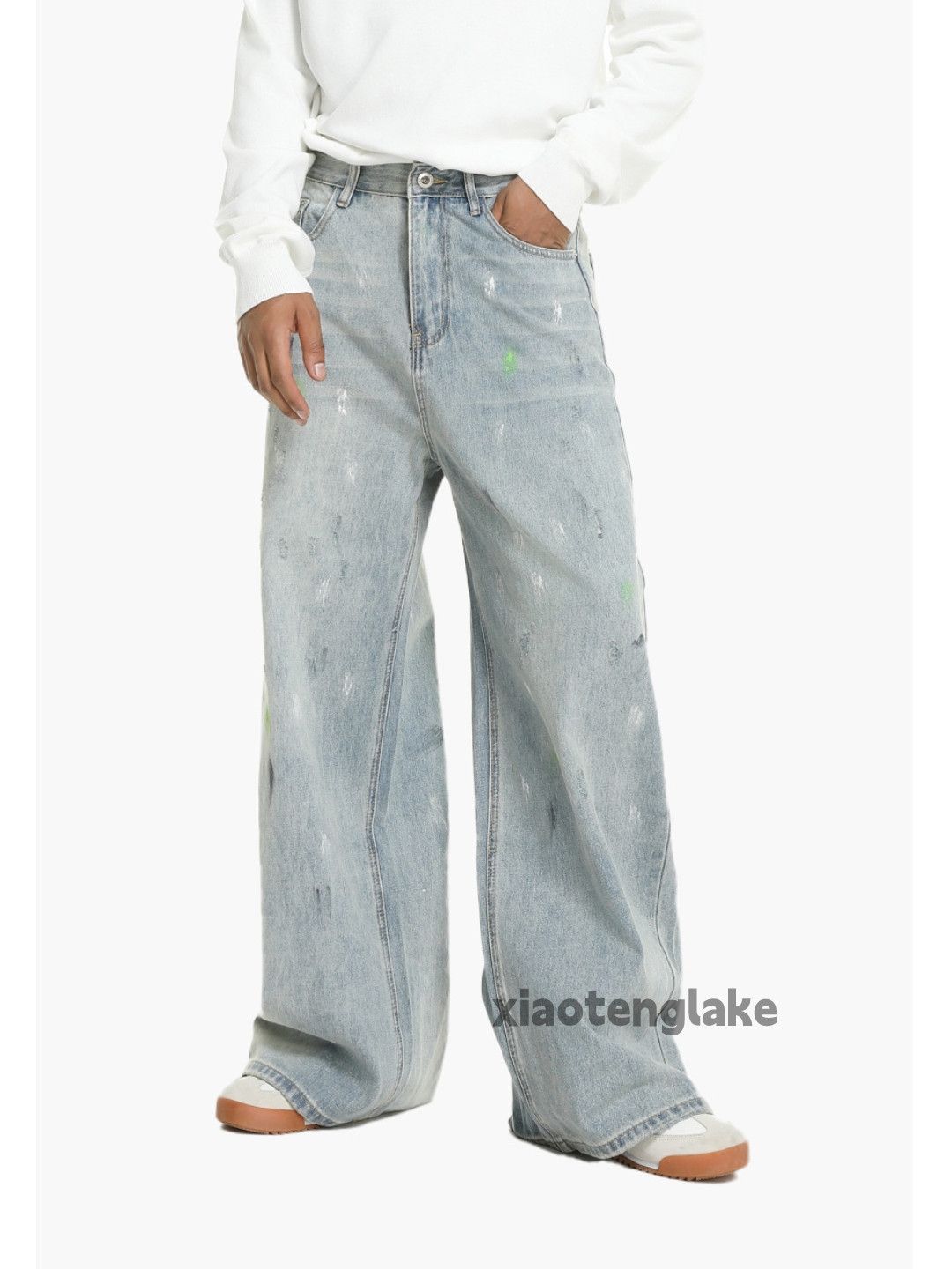 Jean zx vintage washed faded paint grunge Stain flared jeans Size 30" / US 8 / IT 44 - 5 Thumbnail