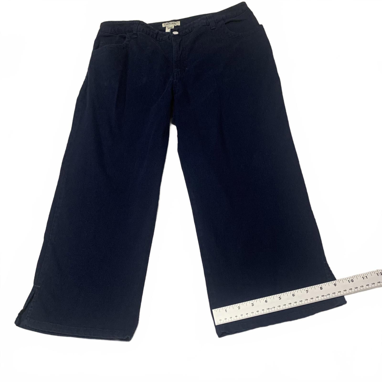 Cherokee Cherokee Women's Size 16 Navy Blue Wide Leg Capri Pants Size 38" / US 16 / IT 52 - 6 Thumbnail