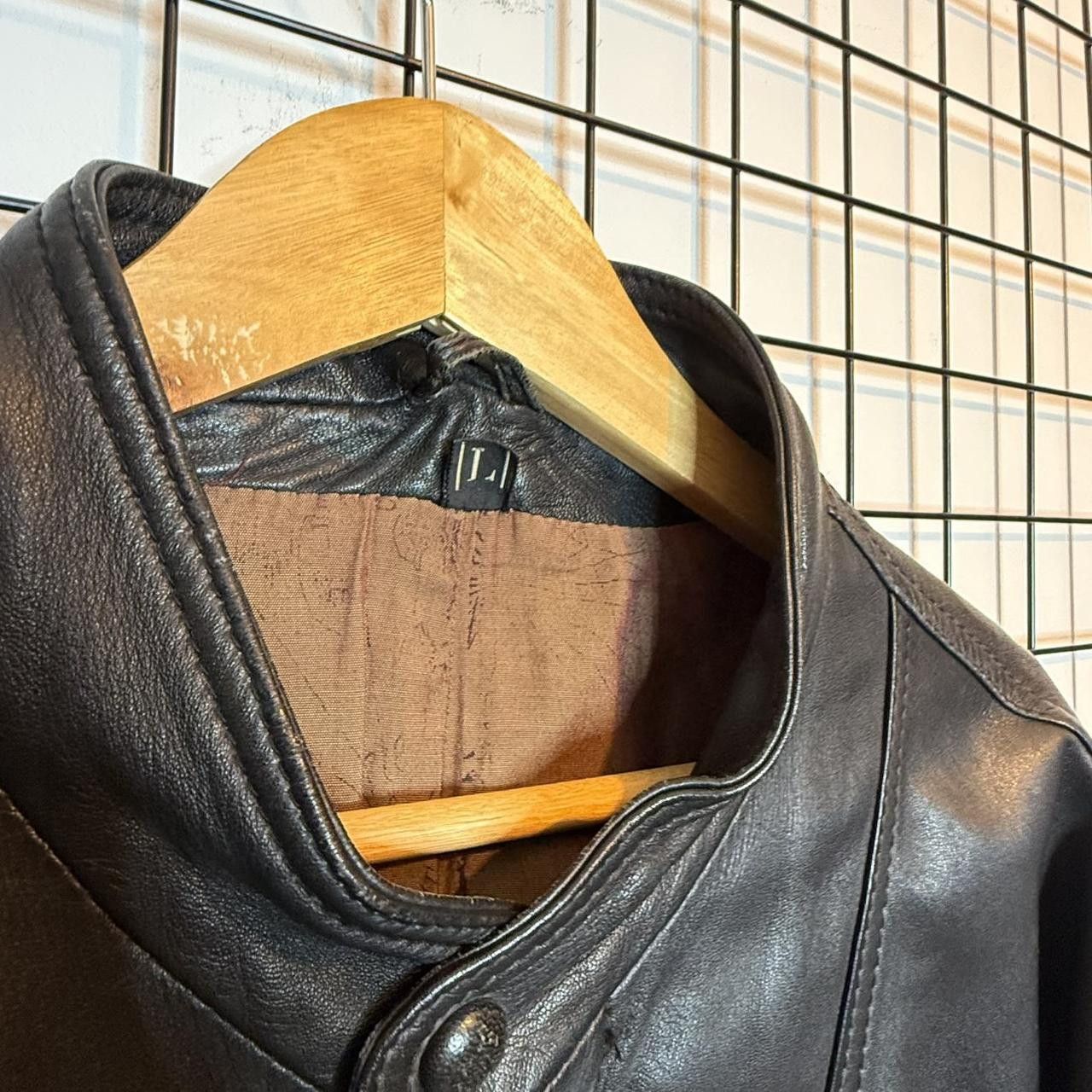 Vintage Vintage 90s Real Leather Boxy Black Jacket Size US L / EU 52-54 / 3 - 7 Thumbnail