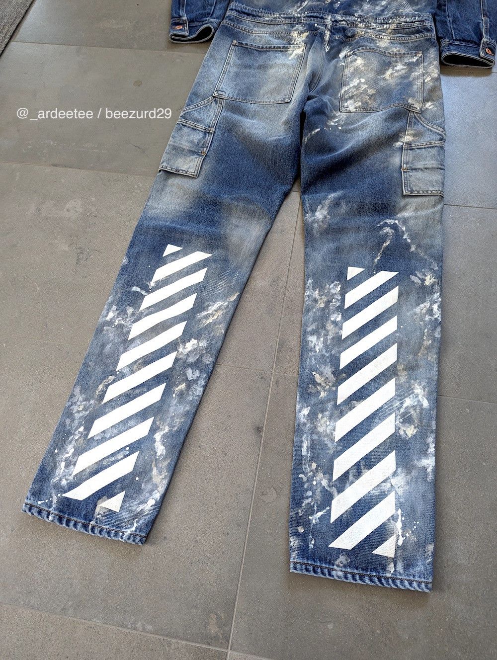 Off-White *NEW* VIRGIL ABLOH SS16 PAINTED CARPENTER DENIM JUMPSUIT Size US 32 / EU 48 - 7 Thumbnail