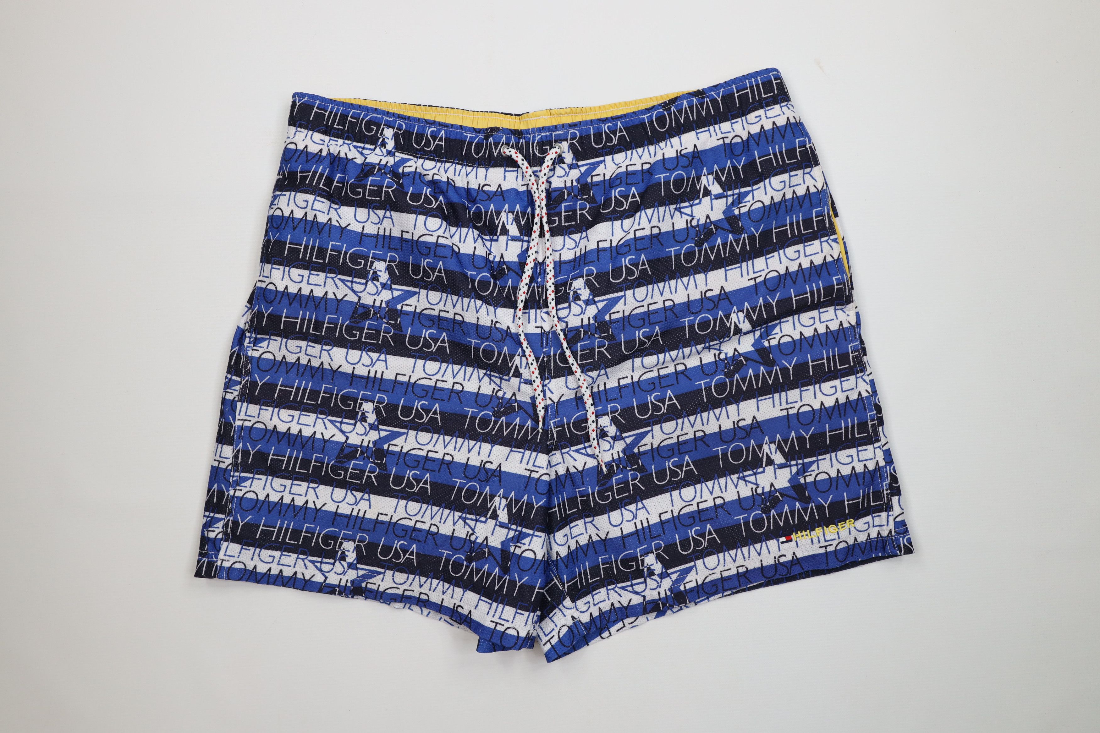 Tommy Hilfiger Vintage 90s Tommy Hilfiger Stars Striped Lined Shorts Trunks Size US 38 / EU 54 - 1 Thumbnail