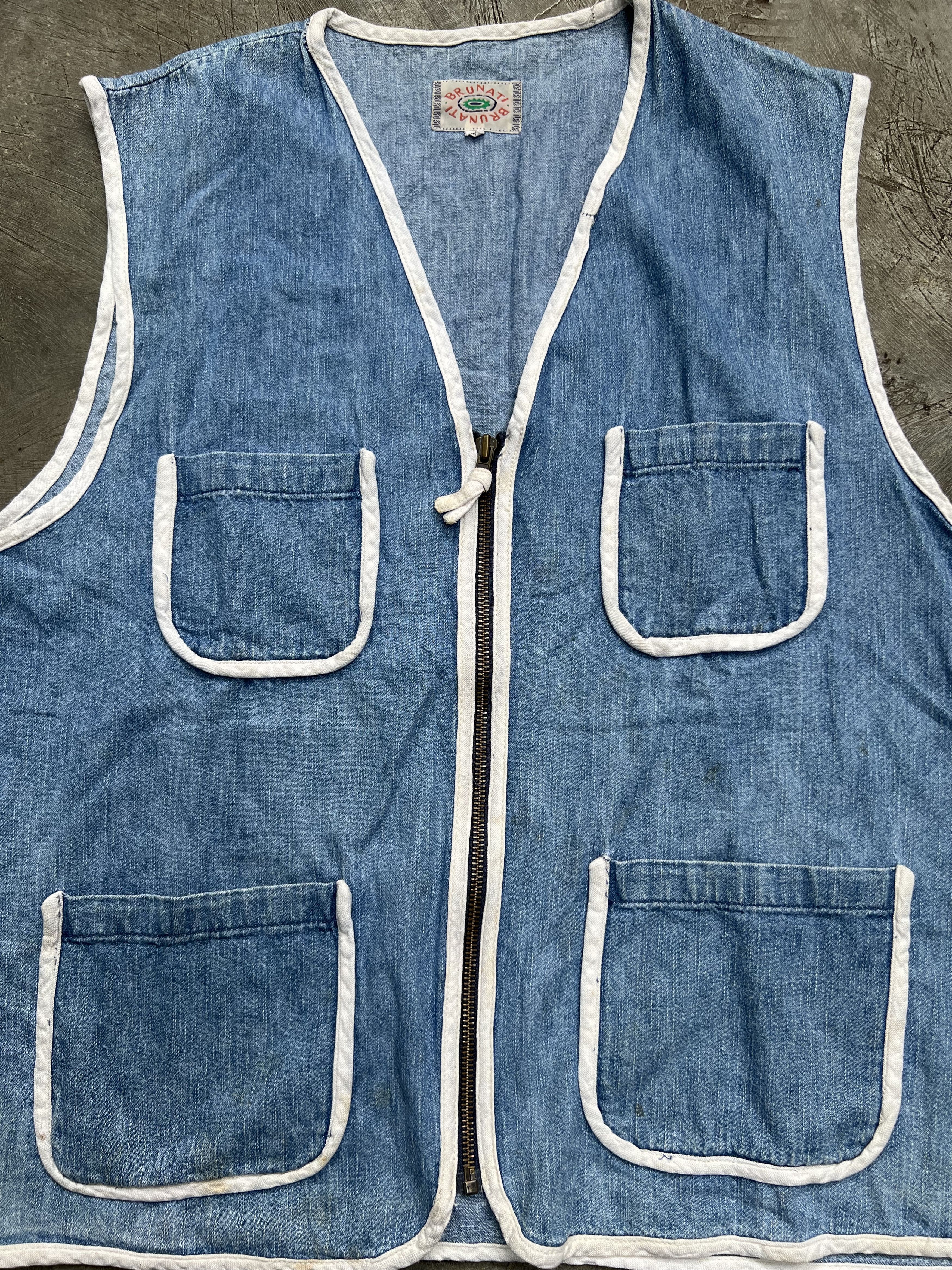 Designer vintage vests denim brunati Size US L / EU 52-54 / 3 - 2 Thumbnail