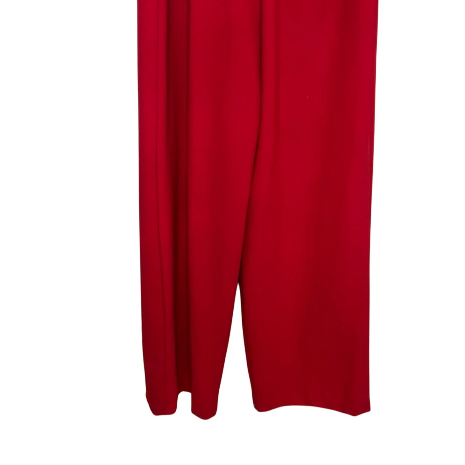 Other Marina Jumpsuit One Shoulder Flutter Sleeve Red Women's 12 Size 30" / US 8 / IT 44 - 3 Thumbnail