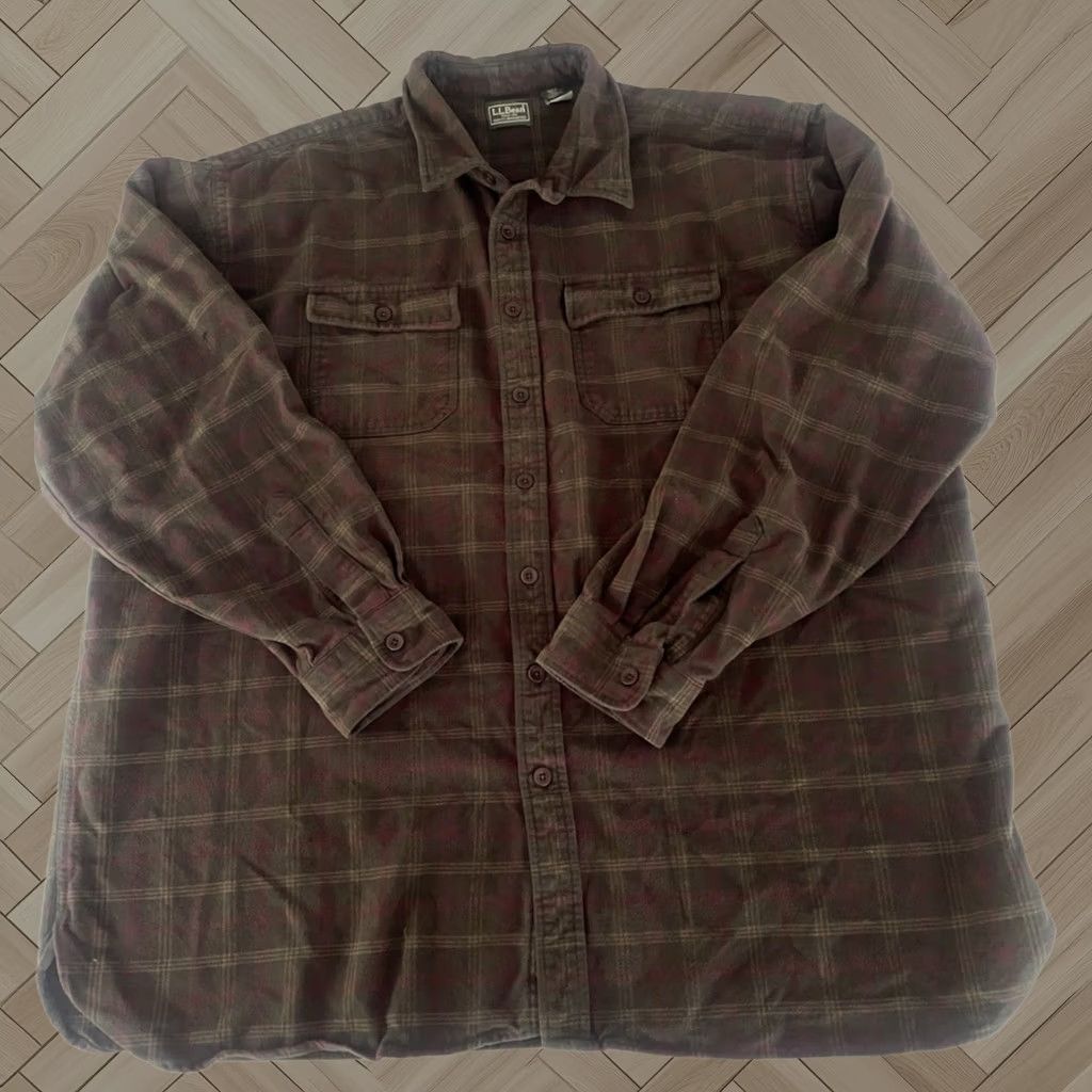 Vintage Ll Bean Shirt Mens L Green Red Plaid Button Down 90s Made In Usa, Men's