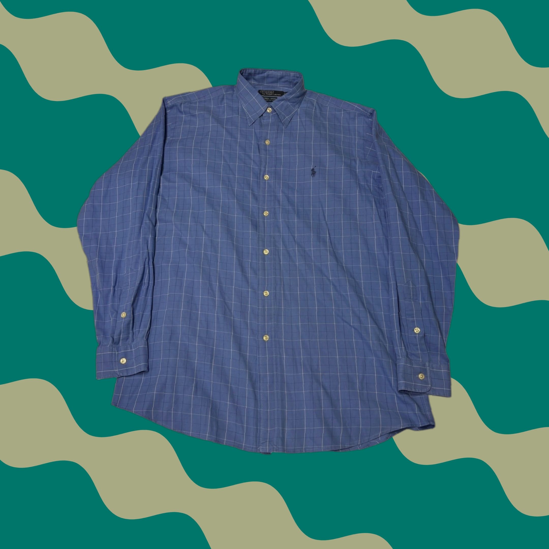 Polo Ralph Lauren Polo Ralph Lauren Button-Up Shirt Polo Ralph Lauren Lowell Sport Blue Check Button-Down Long Sleeve Men M Size US M / EU 48-50 / 2 - 1 Thumbnail