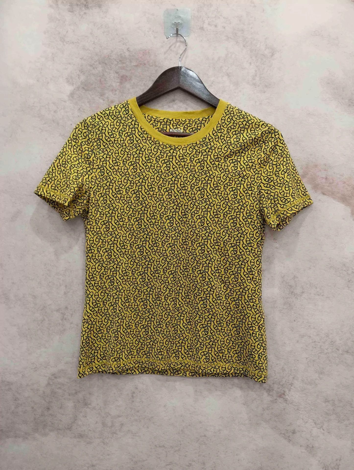 Hermes Hermes Yellow Allover Print Short-Sleeve Tee Women's 38 Size S / US 4 / IT 40 - 1 Thumbnail