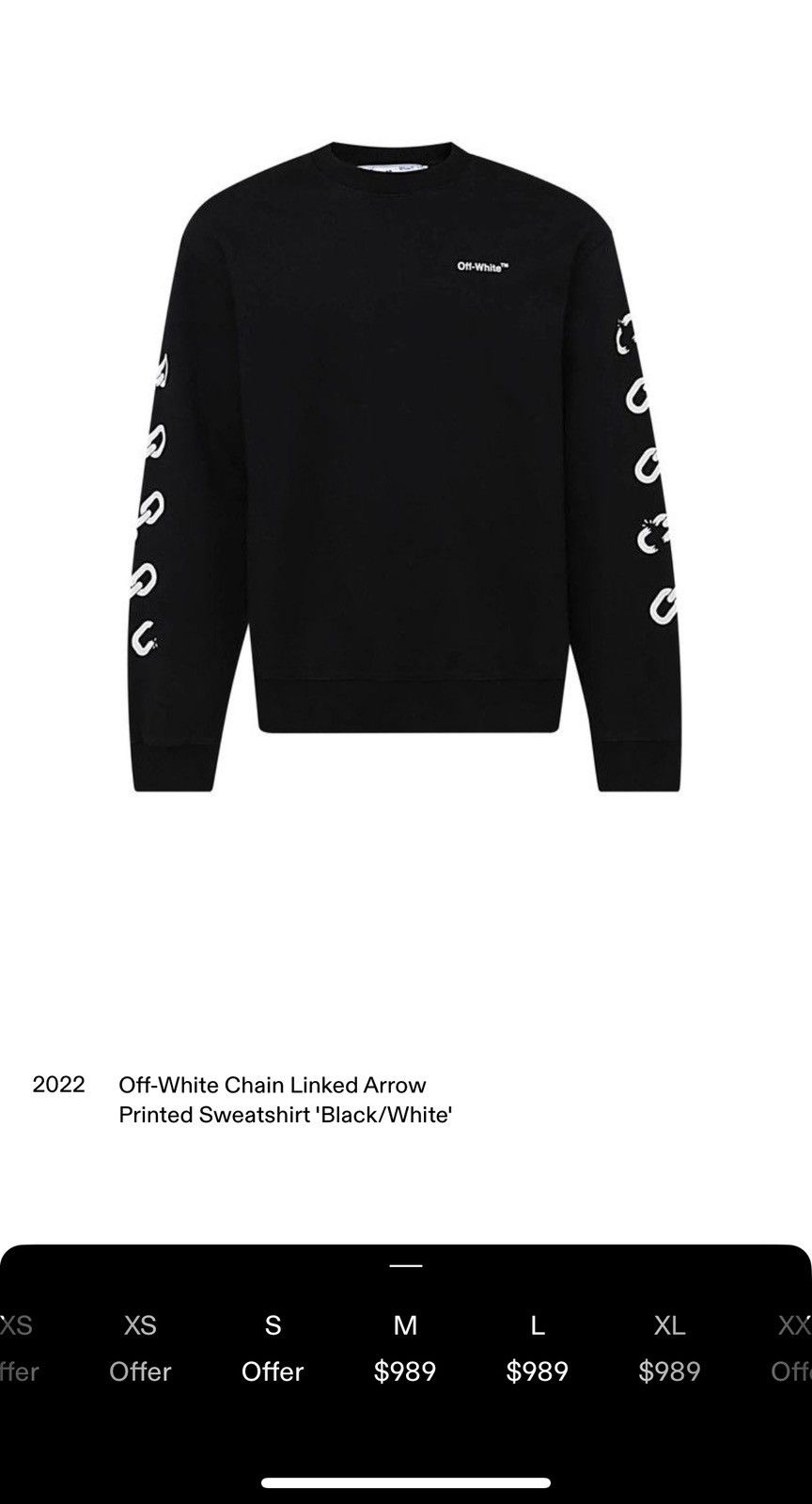 Off-White Off-White Chain Linked Arrow Printed Sweatshirt Size US M / EU 48-50 / 2 - 10 Thumbnail