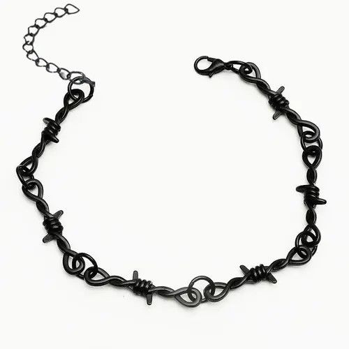 Jewelry Unisex Small Black Barbed Wire Choker Necklace Size ONE SIZE - 3 Thumbnail