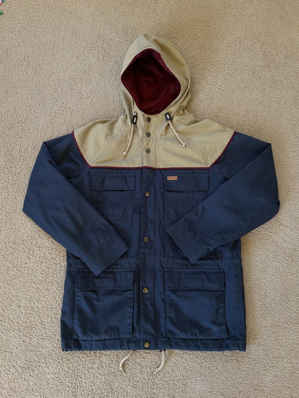 Carhartt 🧥 Carhartt – Mill Jacket (Tan/Navy/Maroon) • Size M Size US M / EU 48-50 / 2 - 1 Thumbnail
