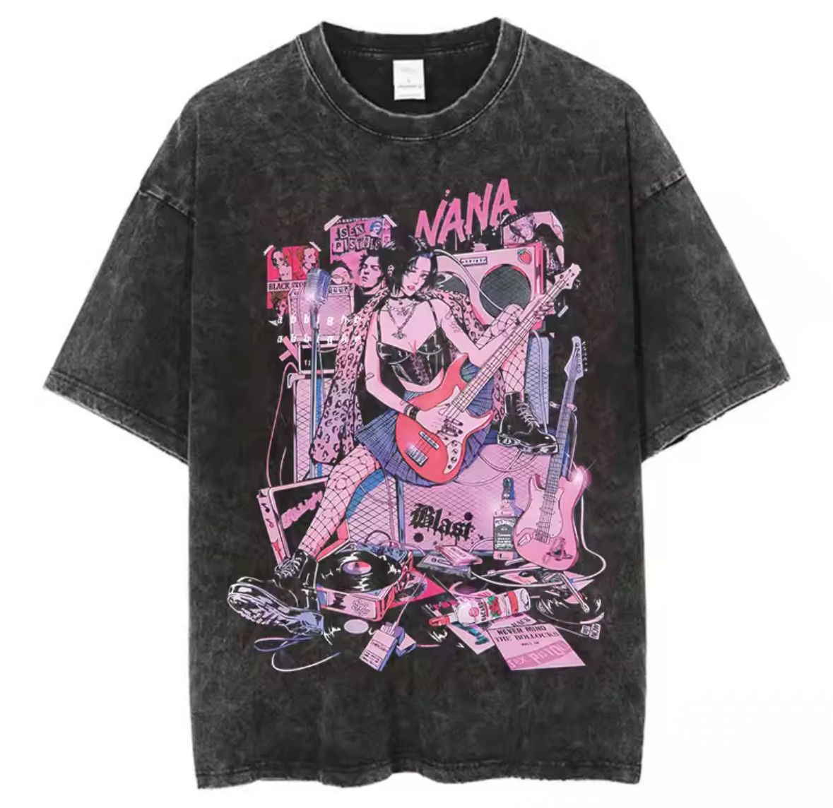 Japanese Brand Hip Hop Vintage Nana Osaki Anime Graffiti Washed T-Shirt Size US M / EU 48-50 / 2 - 1 Thumbnail
