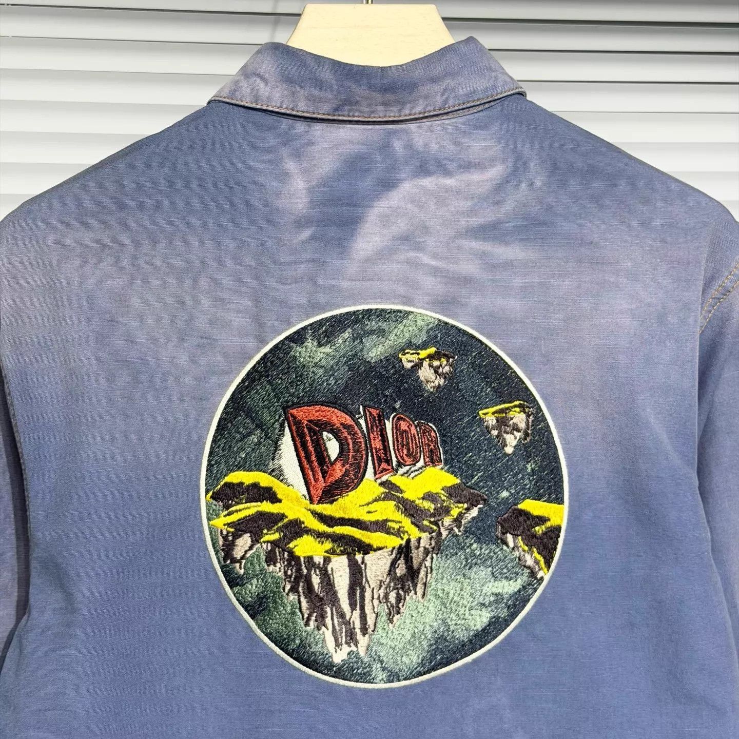 Dior Blue Embroidered Long Sleeve Button-Up Shirt Size US M / EU 48-50 / 2 - 3 Thumbnail