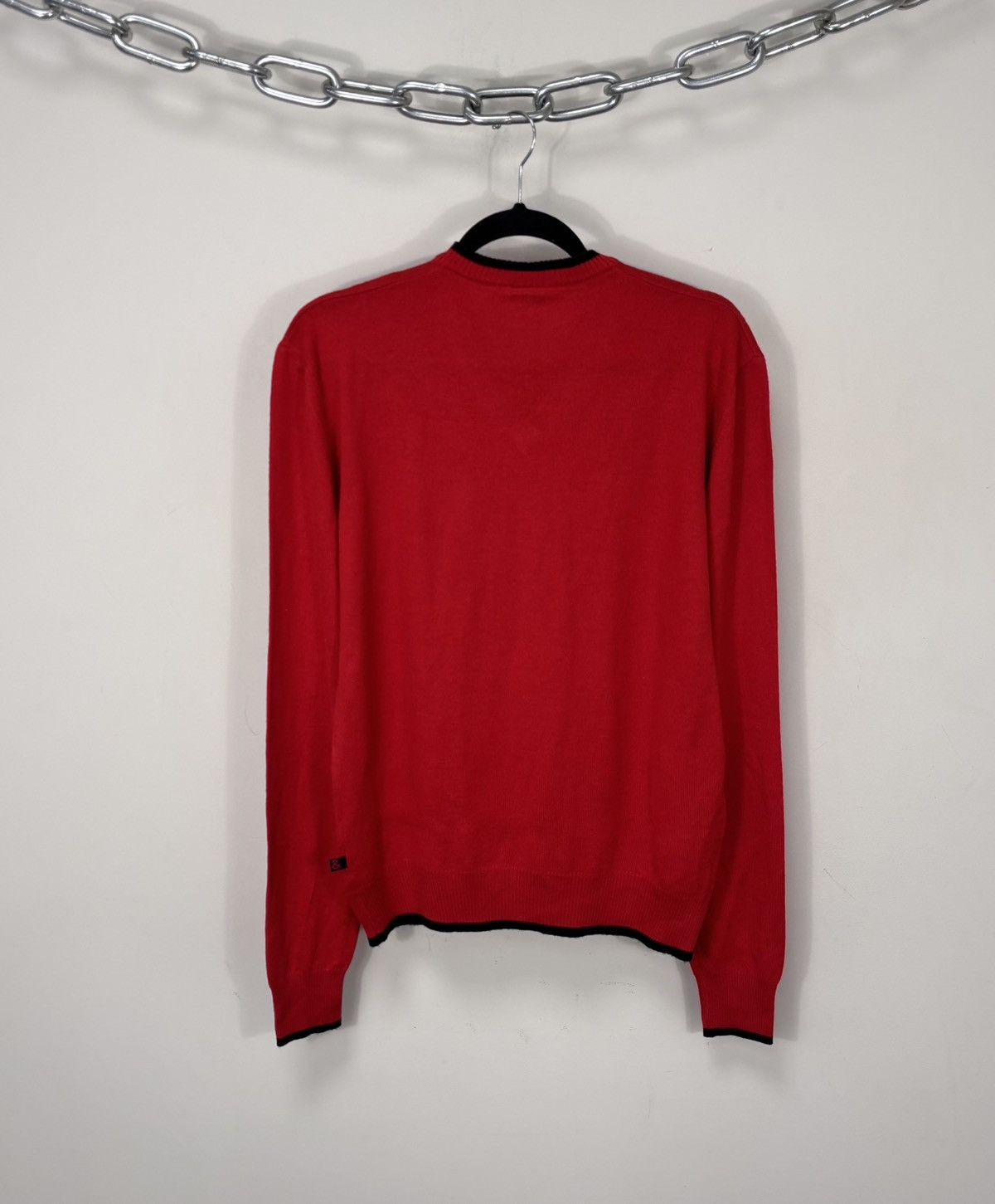 Dolce & Gabbana Vintage Dolce & Gabbana Men’s Red Wool Blend V-Neck Sweater Size US L / EU 52-54 / 3 - 12 Thumbnail