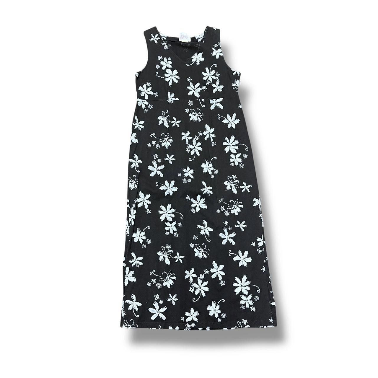 Designer Vintage Black & White Floral Dress Size S / US 4 / IT 40 - 1 Thumbnail
