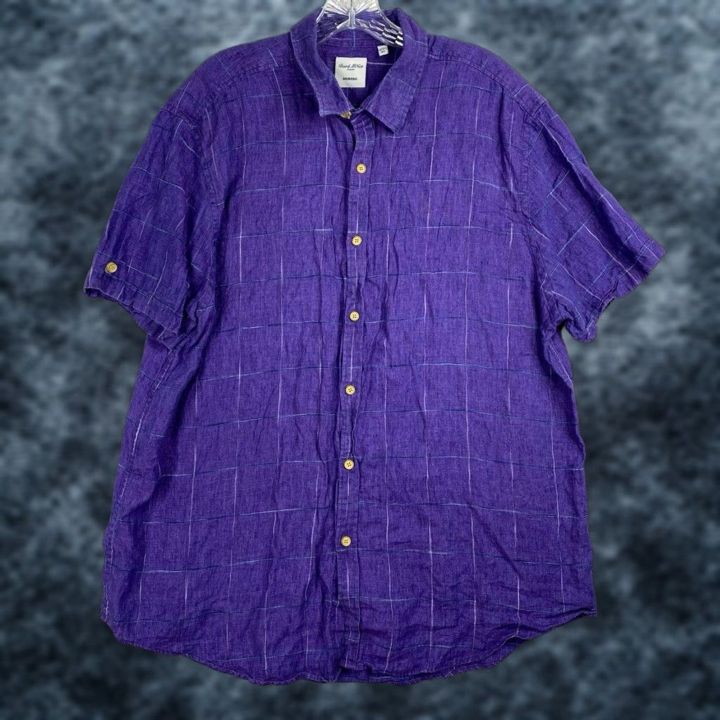 **Baird McNutt Men's XL Purple Linen Check Shirt** User: Baird McNutt Men's XL Murano Purple Linen Check Shirt