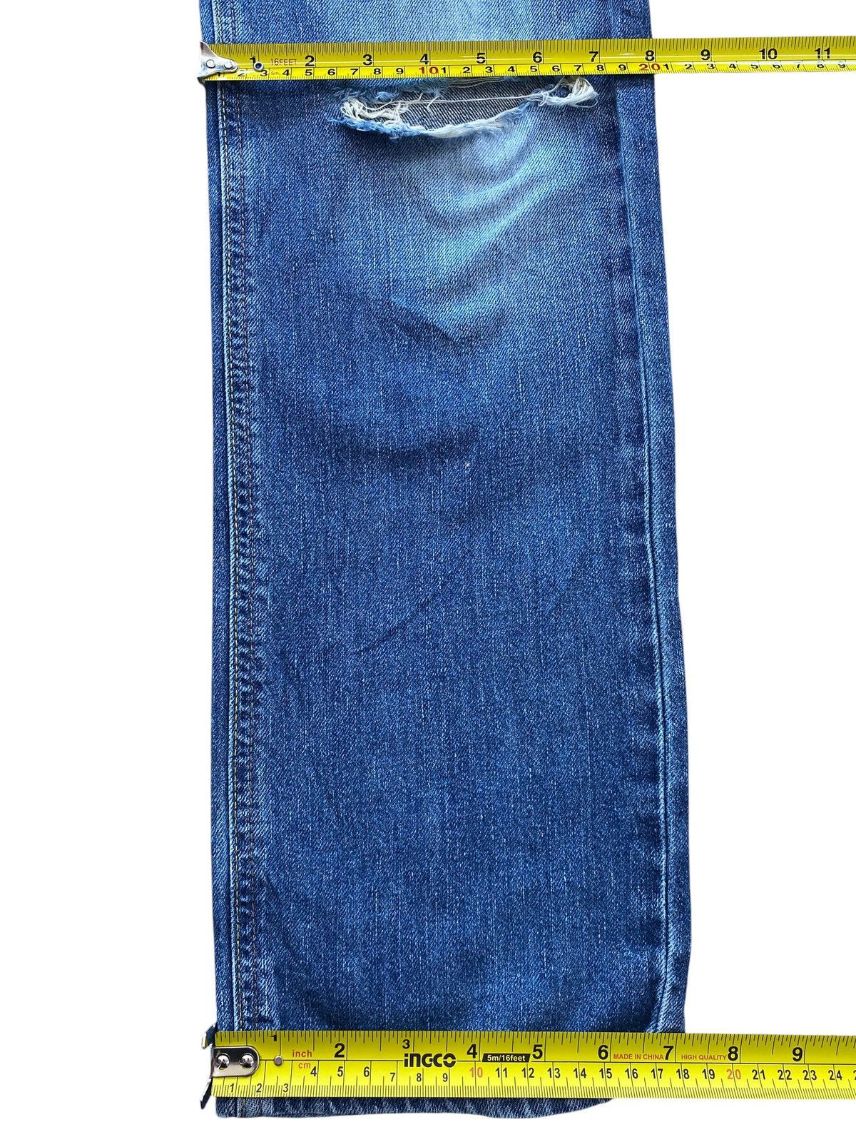 Edwin Edwin Vintage Blue Wash Ripped Style Straight Leg Jeans Size US 29 - 9 Thumbnail
