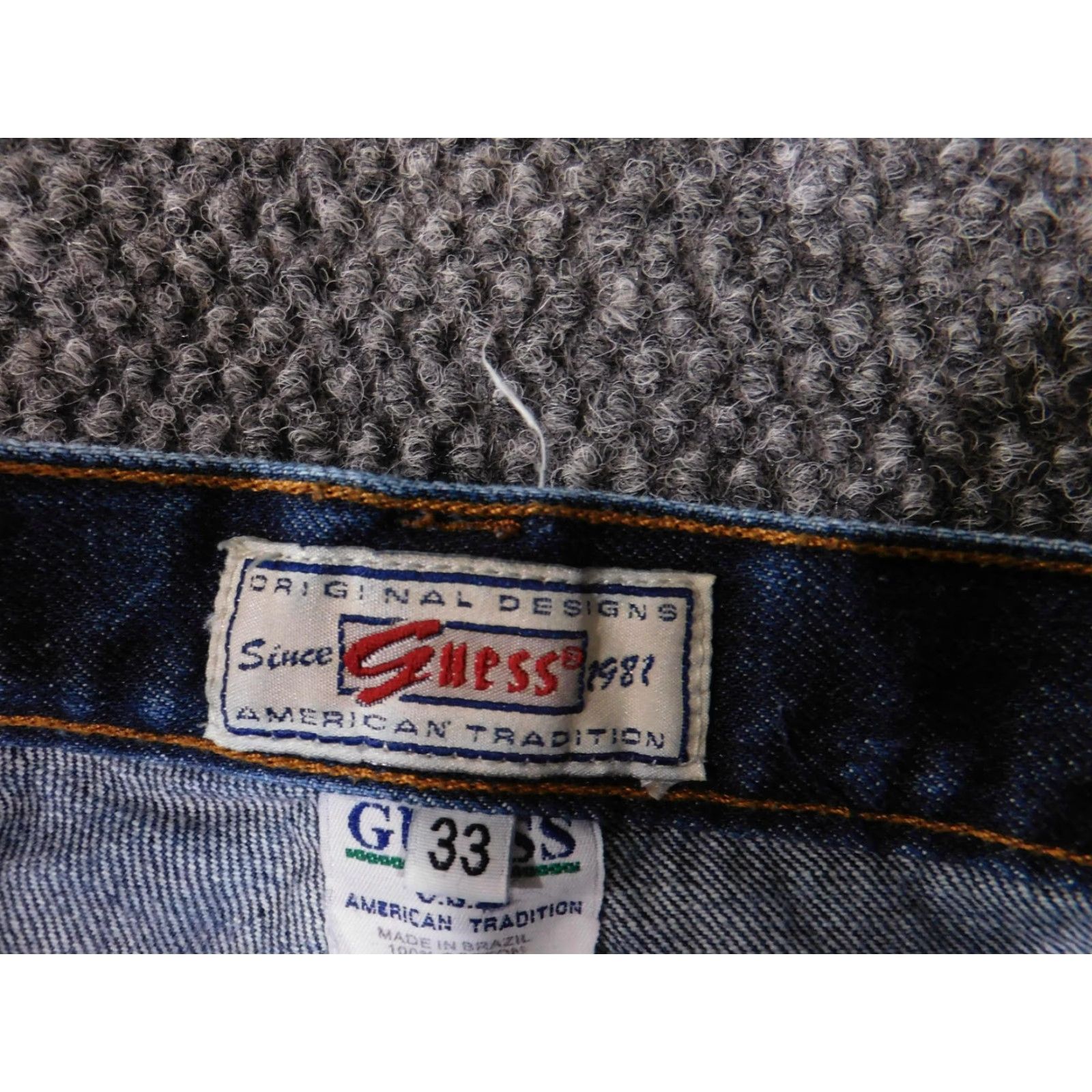 Guess GUESS Jeans Mens Carpenter Denim Workwear Blue 33x32 Pockets Relaxed Fit Size US 33 - 7 Thumbnail