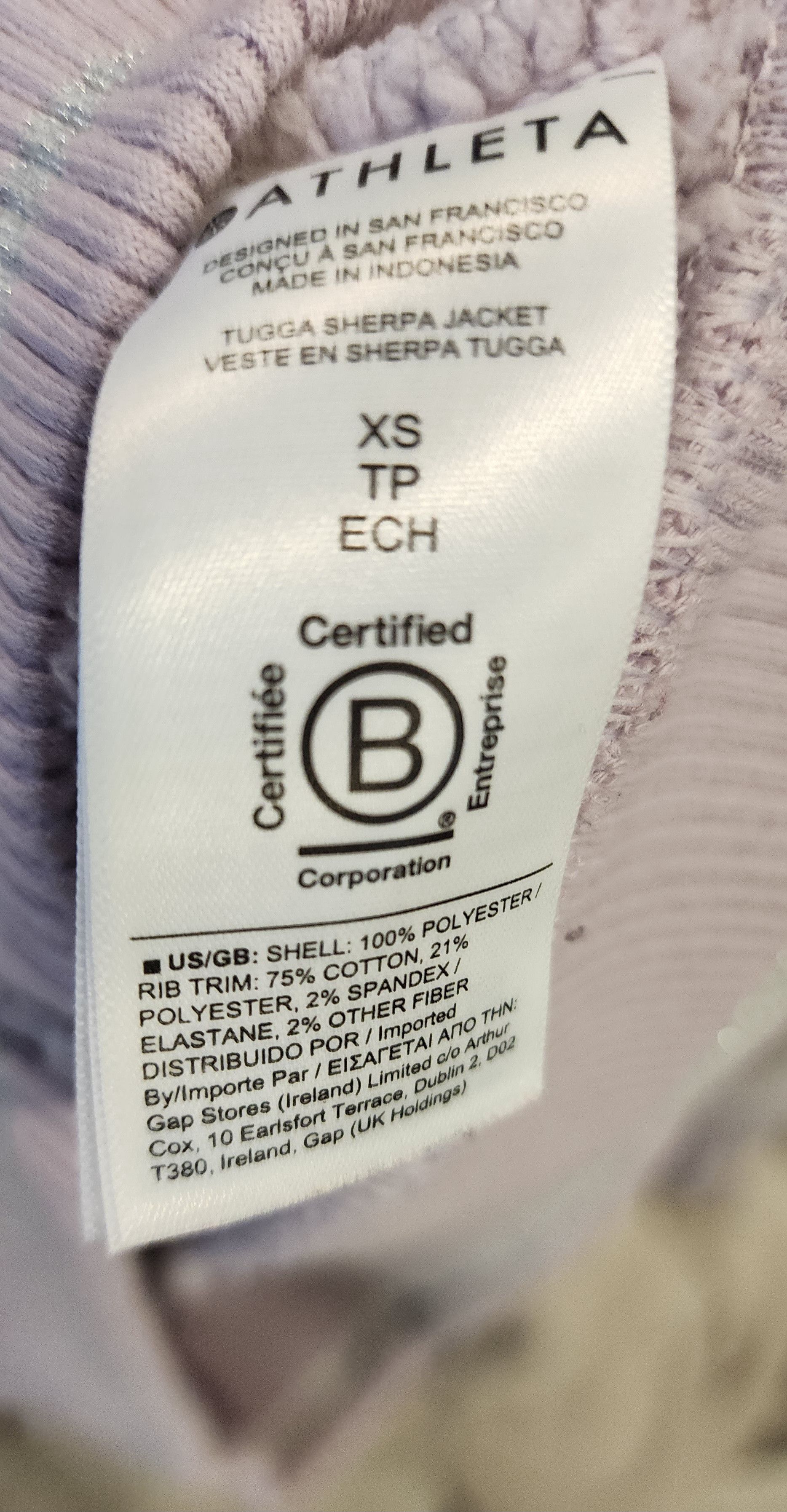 Athleta NWOT Athleta Tugga Sherpa Jacket Cropped Lavender Purple XS Size XS / US 0-2 / IT 36-38 - 4 Thumbnail
