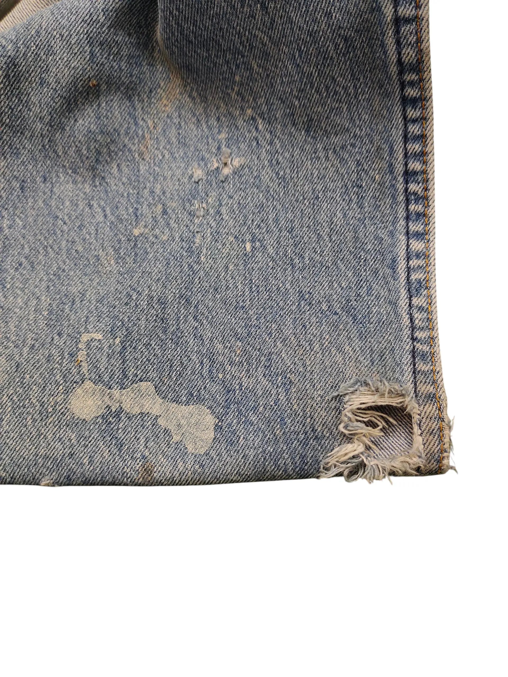 Levi's Vintage 90s Levis 501 Painted Distress Crash Denim Jeans Size US 31 - 6 Thumbnail