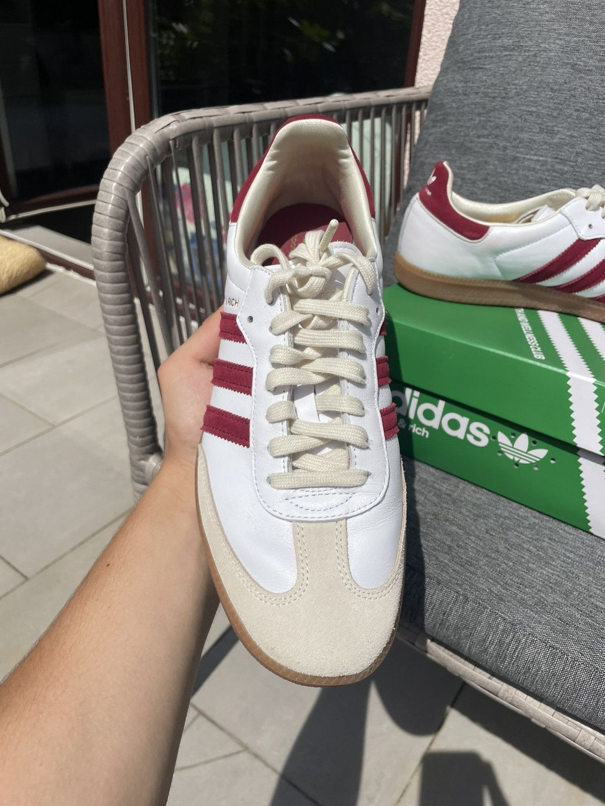 Adidas × Sporty & Rich Vintage Retro Old Money Adidas Samba Burgundy Size US 11 / EU 44 - 3 Thumbnail