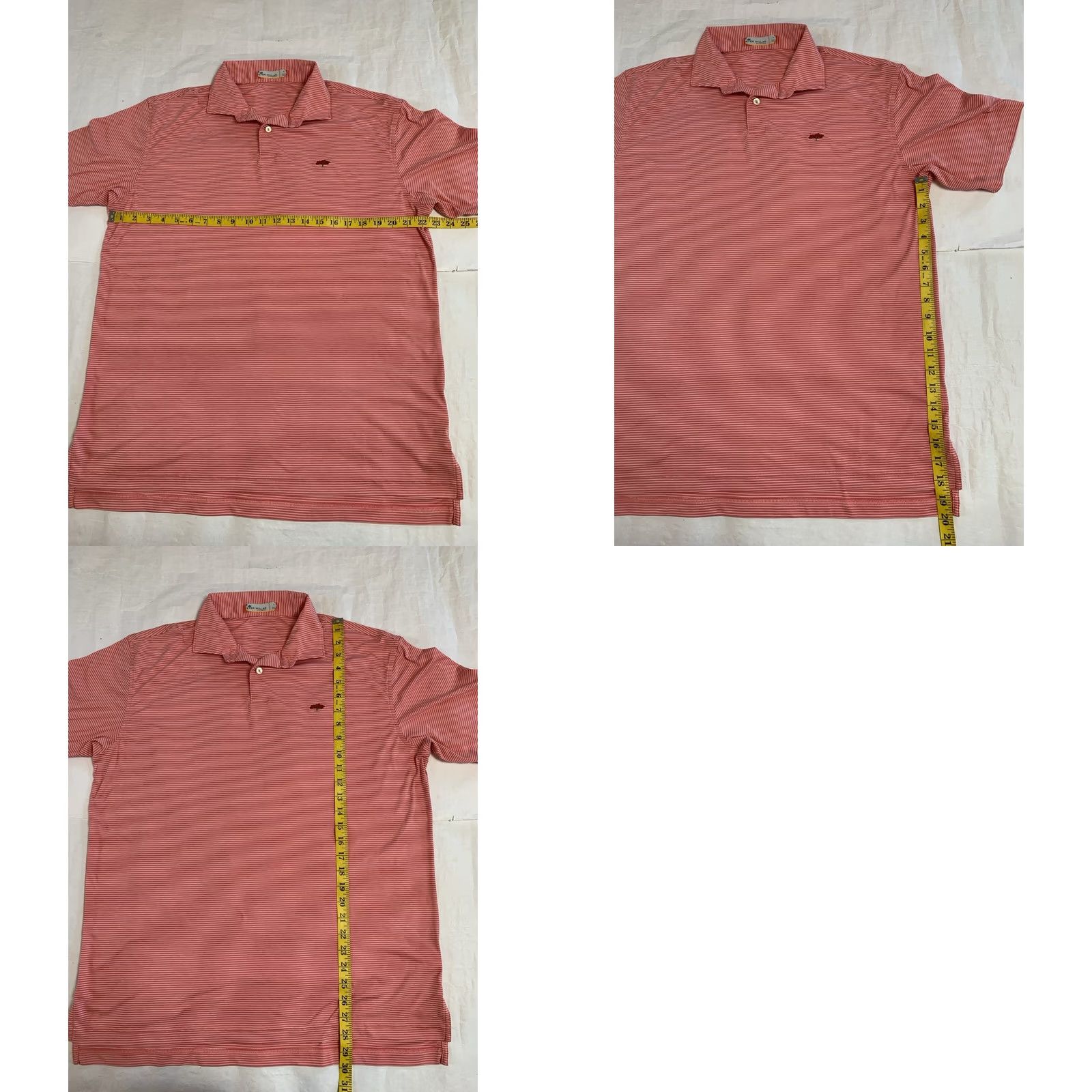 Peter Millar Peter Millar Featherweight Polo Mens Large Pink Striped Performance Golf Rugby Shirt Size US L / EU 52-54 / 3 - 8 Thumbnail