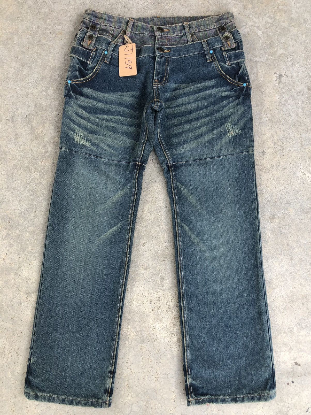 Japanese Brand Japanese Gumu Double Waist Distressed Denim Size US 34 / EU 50 - 1 Thumbnail