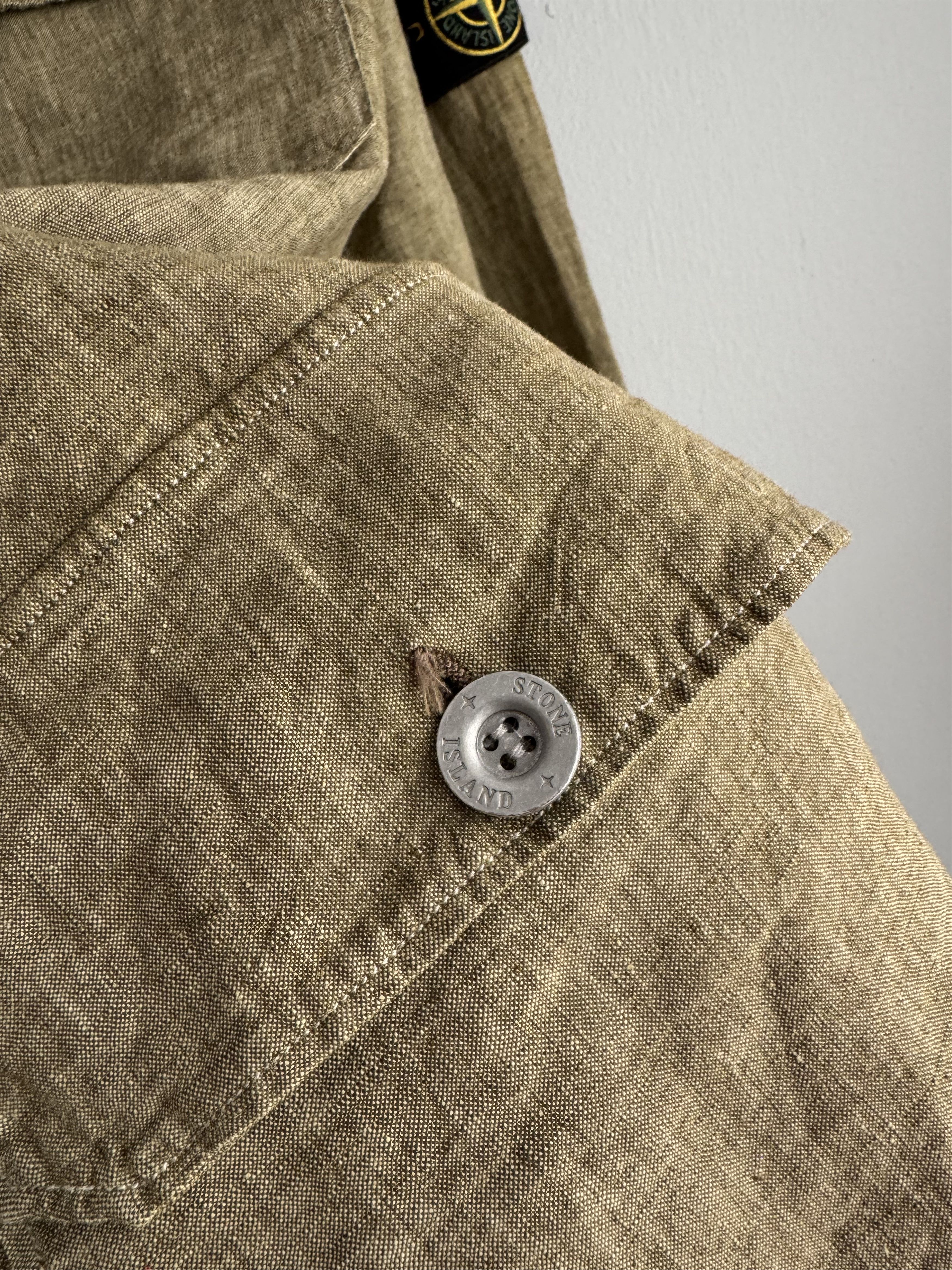 Stone Island RARE Stone Island 90s Compact Flax Linen Jacket Garment Dyed Size US L / EU 52-54 / 3 - 4 Thumbnail