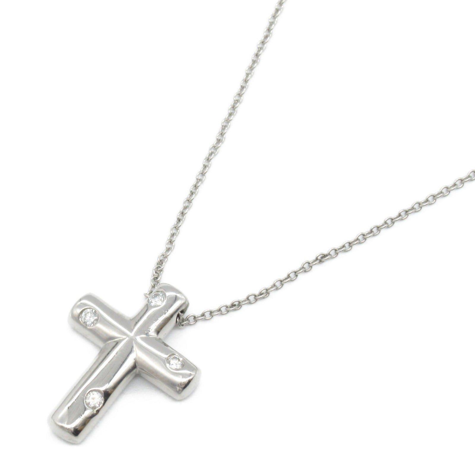Tiffany & Co. Tiffany Co Dots Cross Necklace Diamond Pt950 Platinum Clear Size ONE SIZE - 1 Thumbnail