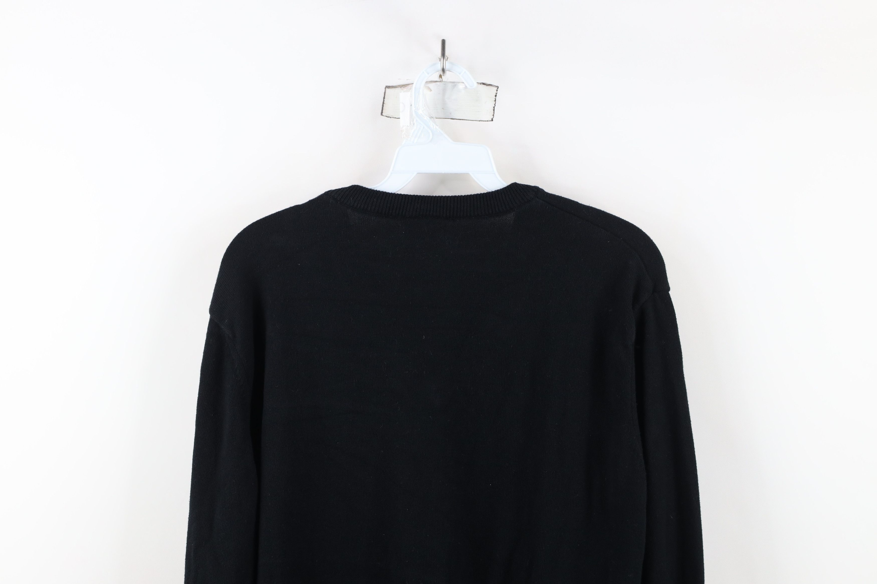 Lacoste × Vintage Vintage Lacoste Faded Croc Logo Knit V-Neck Sweater Black Size US M / EU 48-50 / 2 - 11 Thumbnail