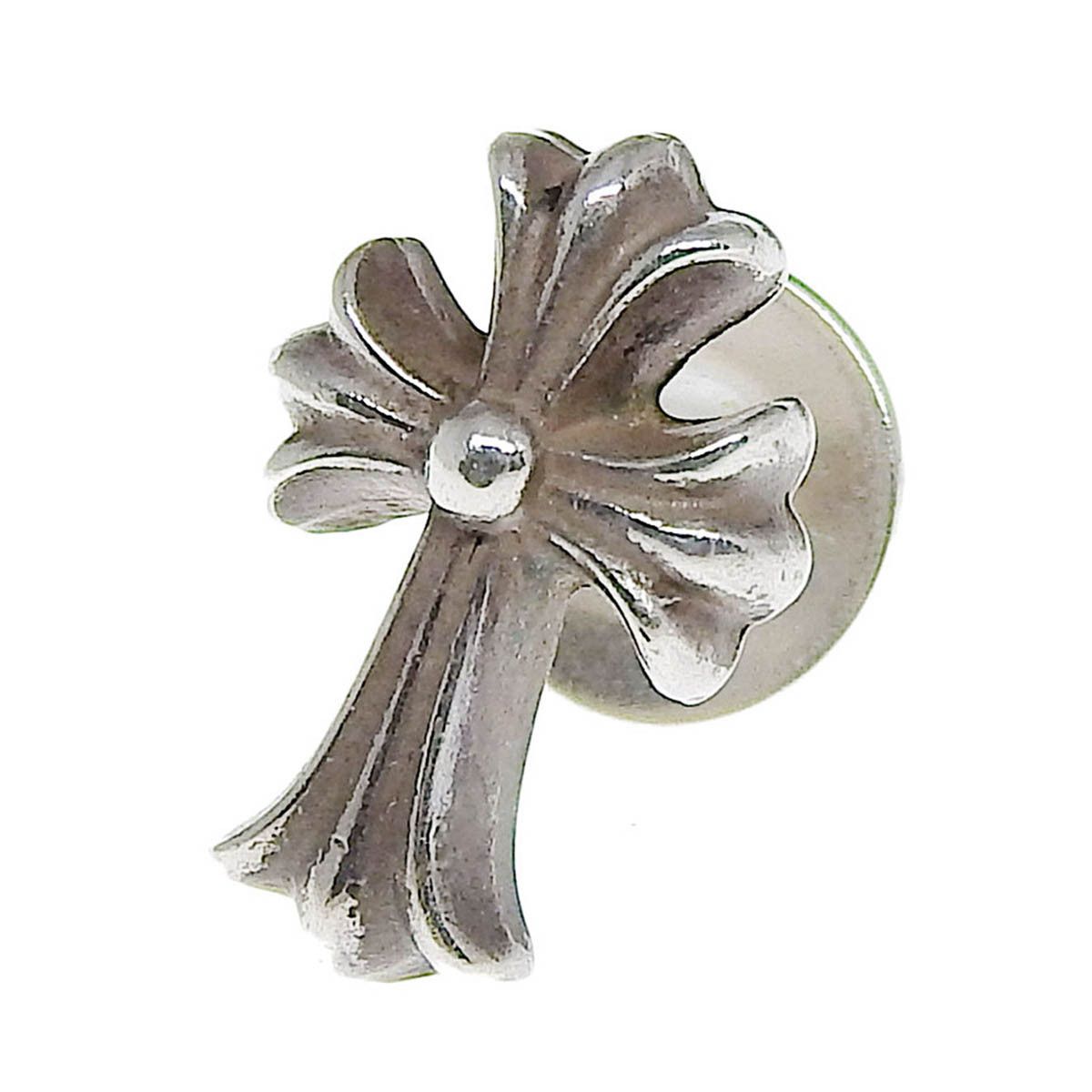 image of Chrome Hearts Ch Cross Fat Stud Earring in Silver, Men's