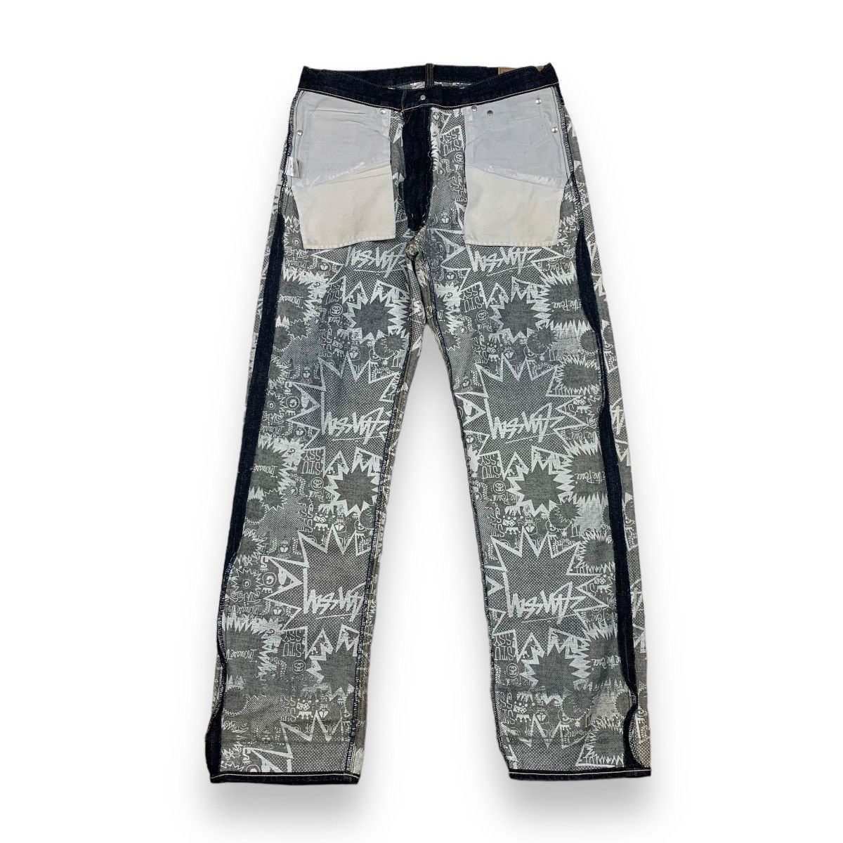 Stussy Stussy rought & rugged workgear printed denim pants Size US 34 / EU 50 - 3 Thumbnail