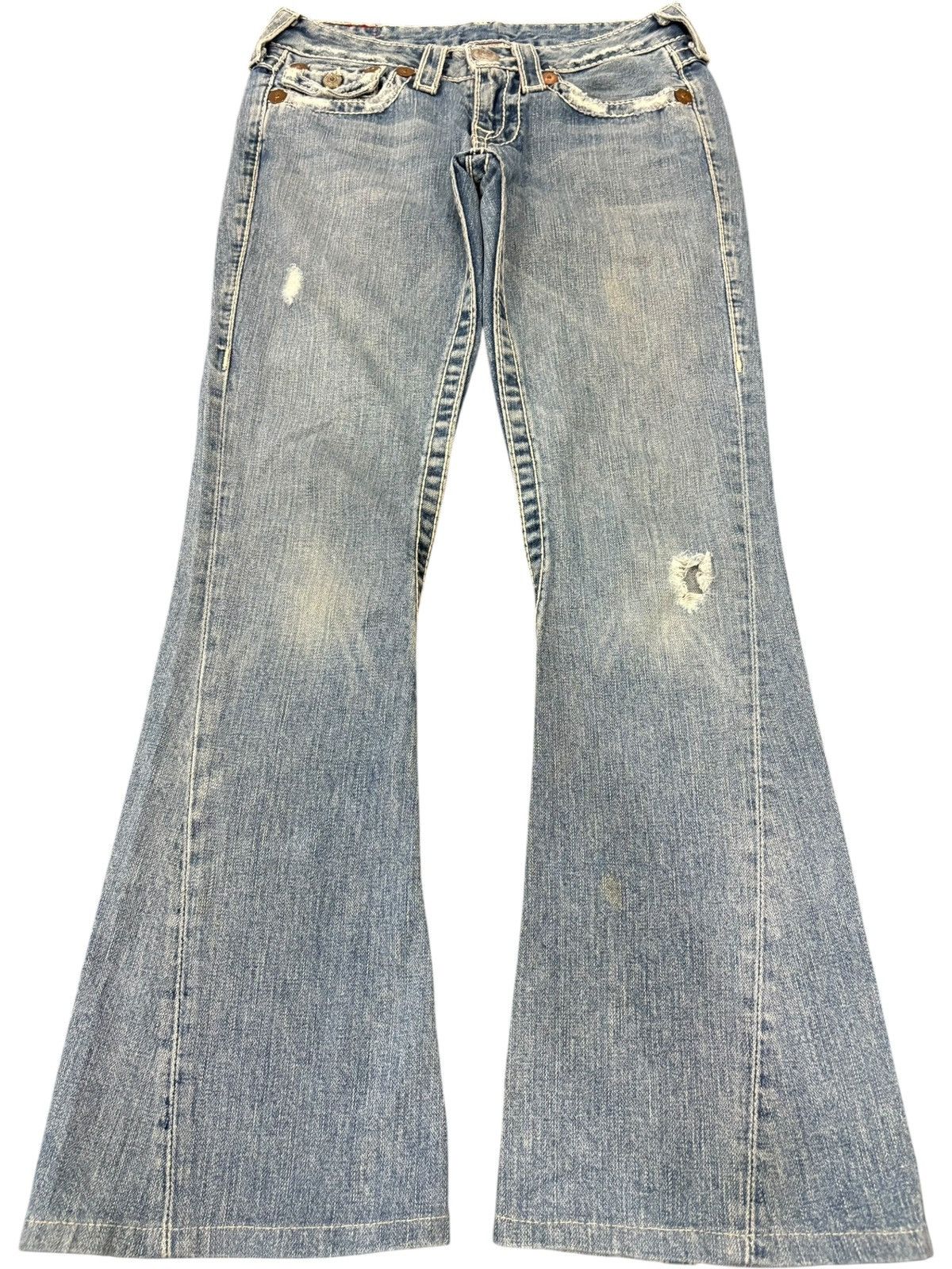 Vintage True Religion Joey Big T Distressed Flare Jeans